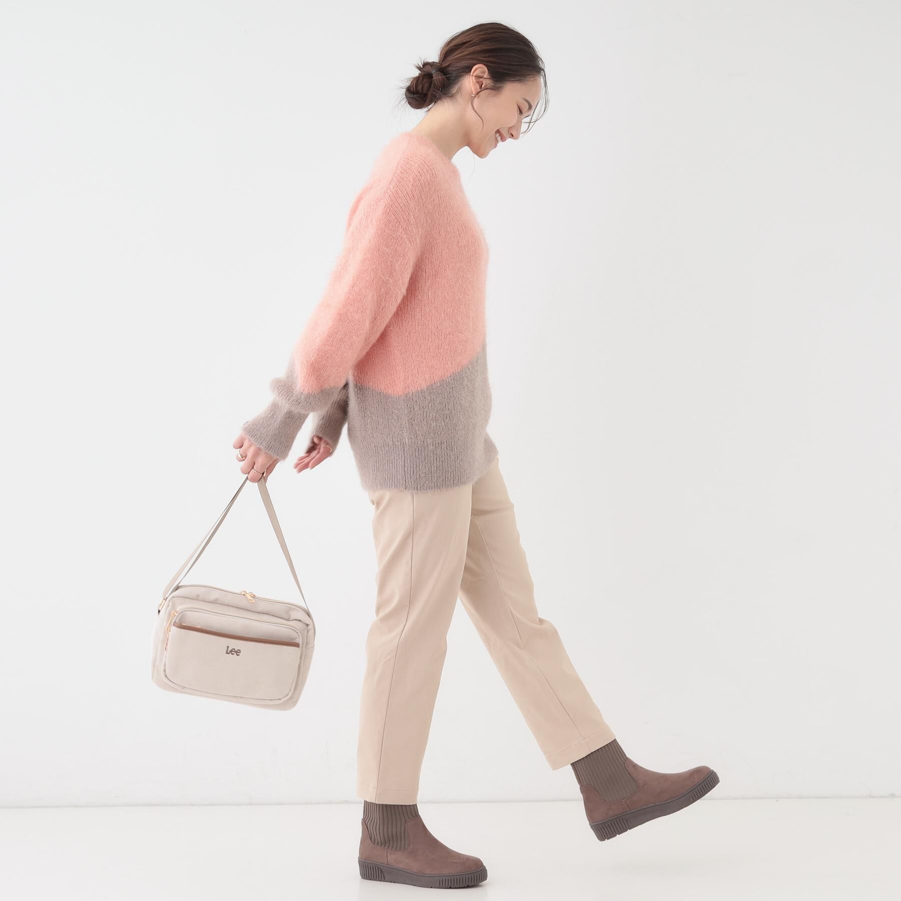 SHOO･LA･RUE「【撥水/低反発クッション】すっぽりラクラク はきぐちニットブーツ」|ショートブーツ|