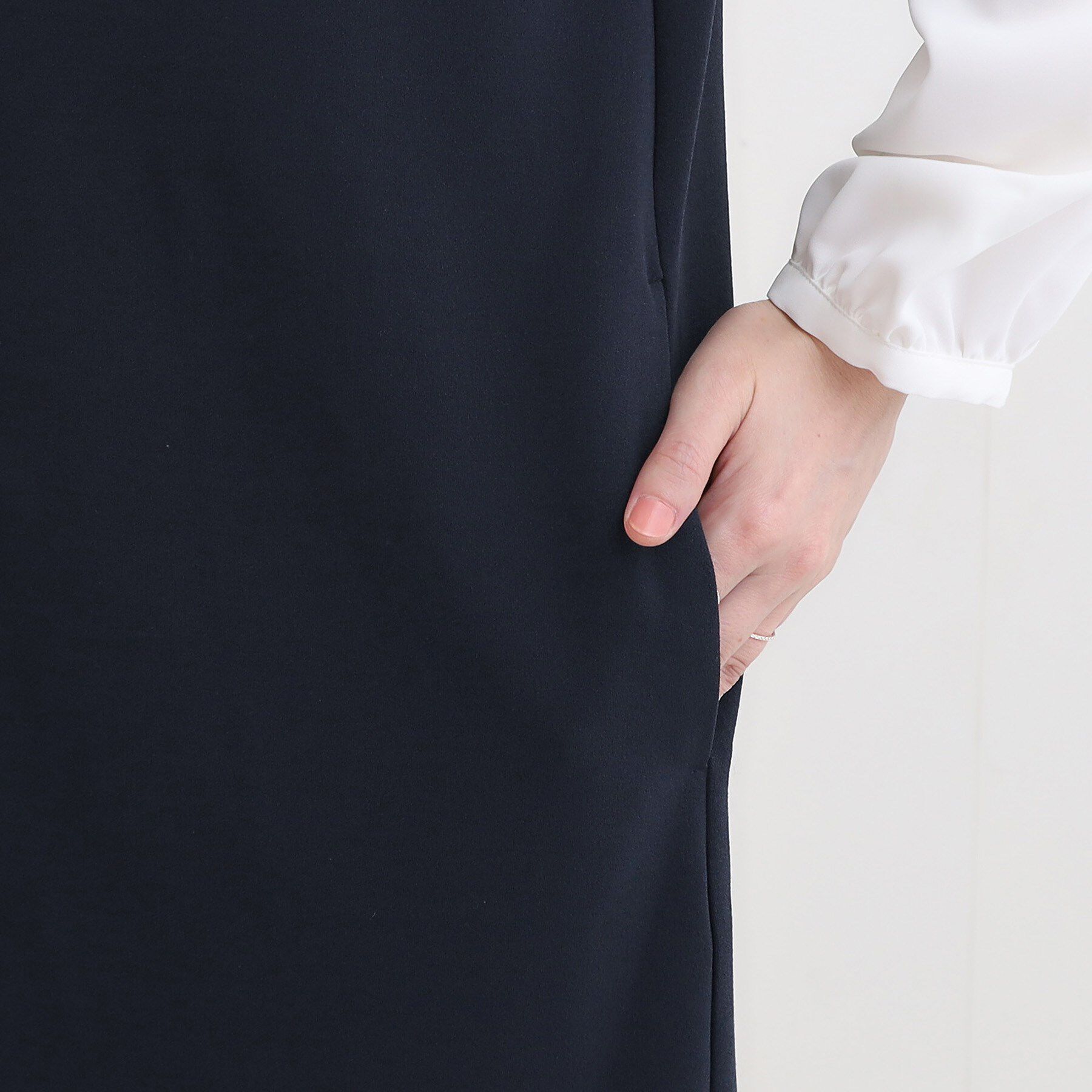 SHOO･LA･RUE「【洗濯機可/セットアップ可/S-3L】きちんと楽に。カットジョーゼット ロングジレ」|ベスト・ジレ|