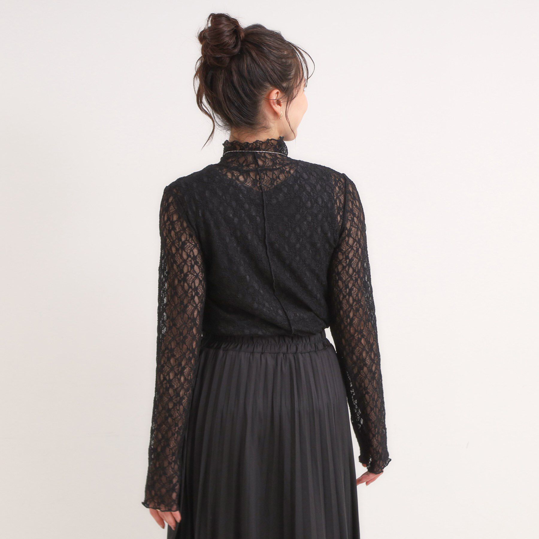 SHOO･LA･RUE「【S-LL】上品なレースハイネックトップス」|Tシャツ・カットソー|