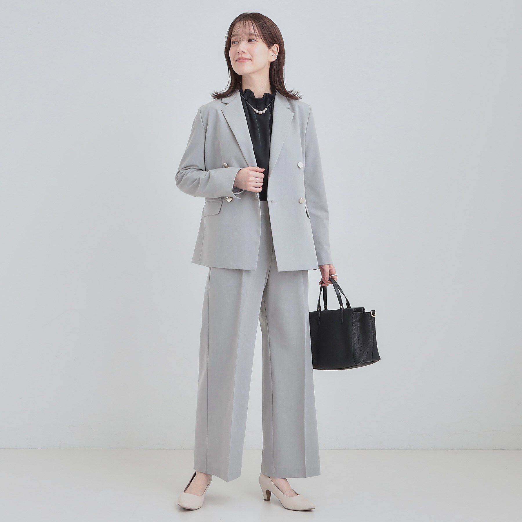 SHOO･LA･RUE「【セットアップ可/S-LL/洗濯機可】マニッシュに決まる ダブルブレストジャケット」|テーラードジャケット|