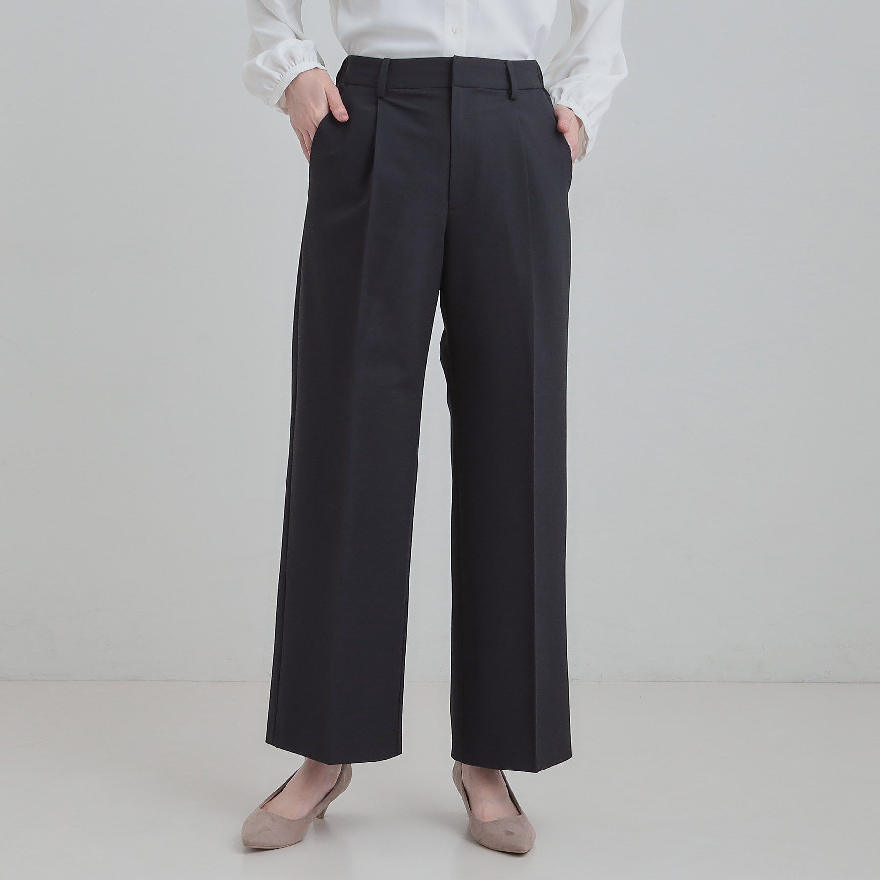 SHOO･LA･RUE「【洗濯機可/セットアップ可】サラっと軽やか ワイドストレートパンツ」|その他|