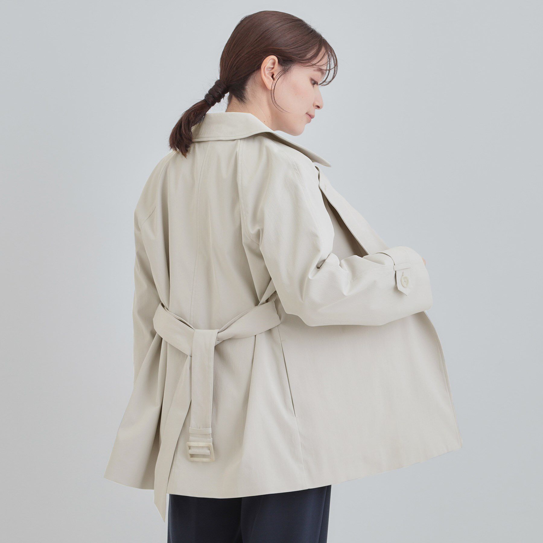 SHOO･LA･RUE「【S-LL/撥水】通勤やお出かけにも活躍 ミドルトレンチコート」|トレンチコート|