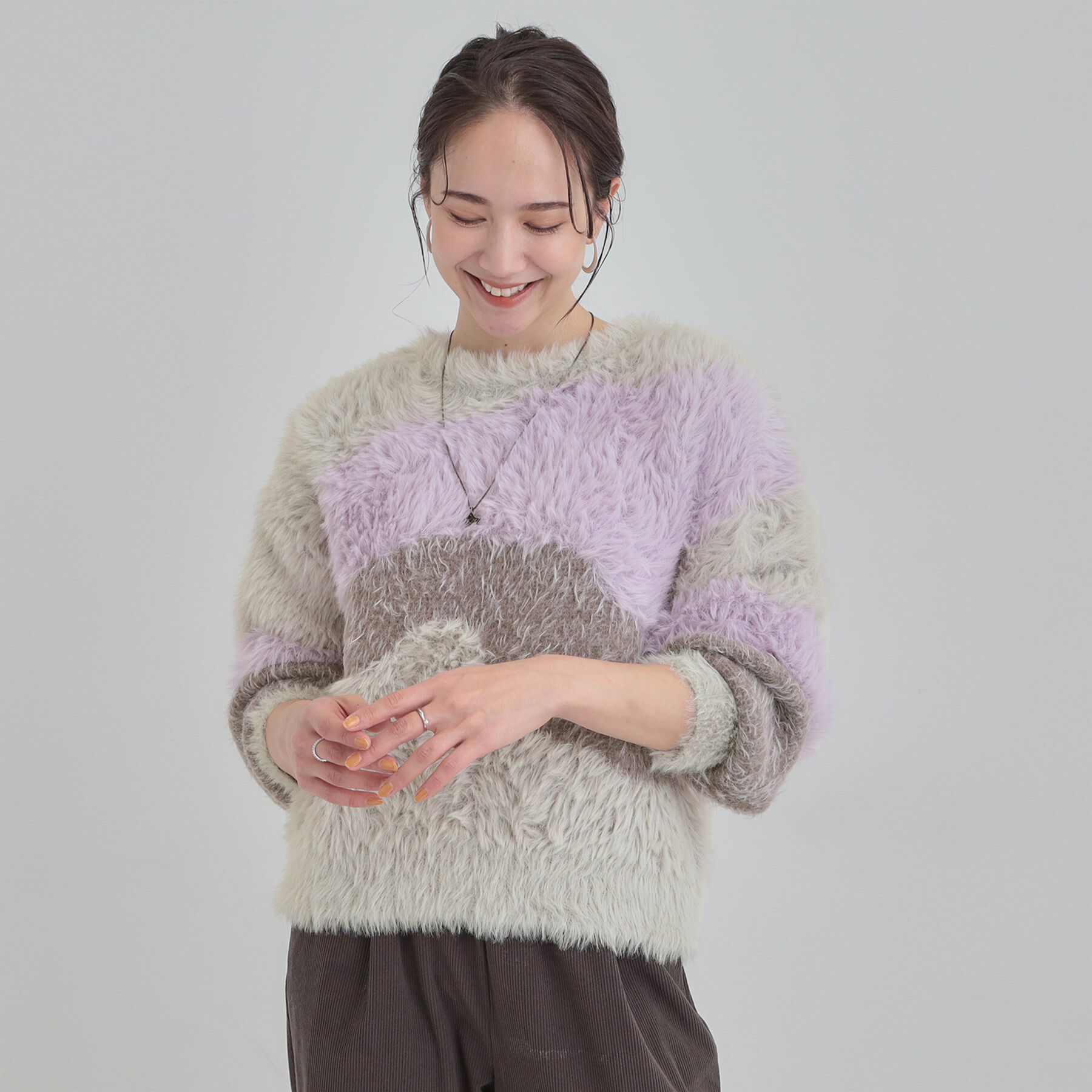 SHOO･LA･RUE「【選べる4柄】ふわふわ ロングフェザーニット」|ニット・セーター|