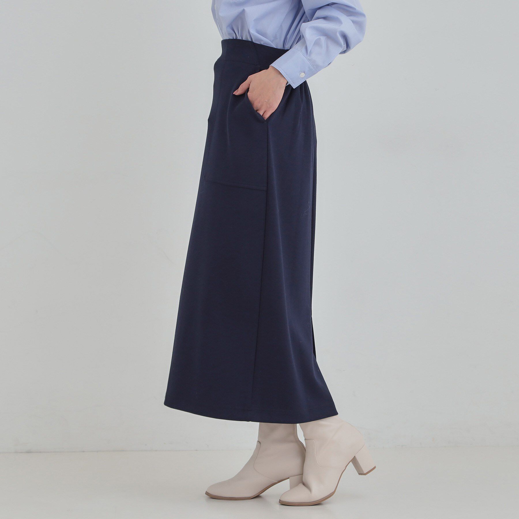 SHOO･LA･RUE「【セットアップ可/S-LL/なめらかタッチ】ベイカーナロースカート」|スカート|