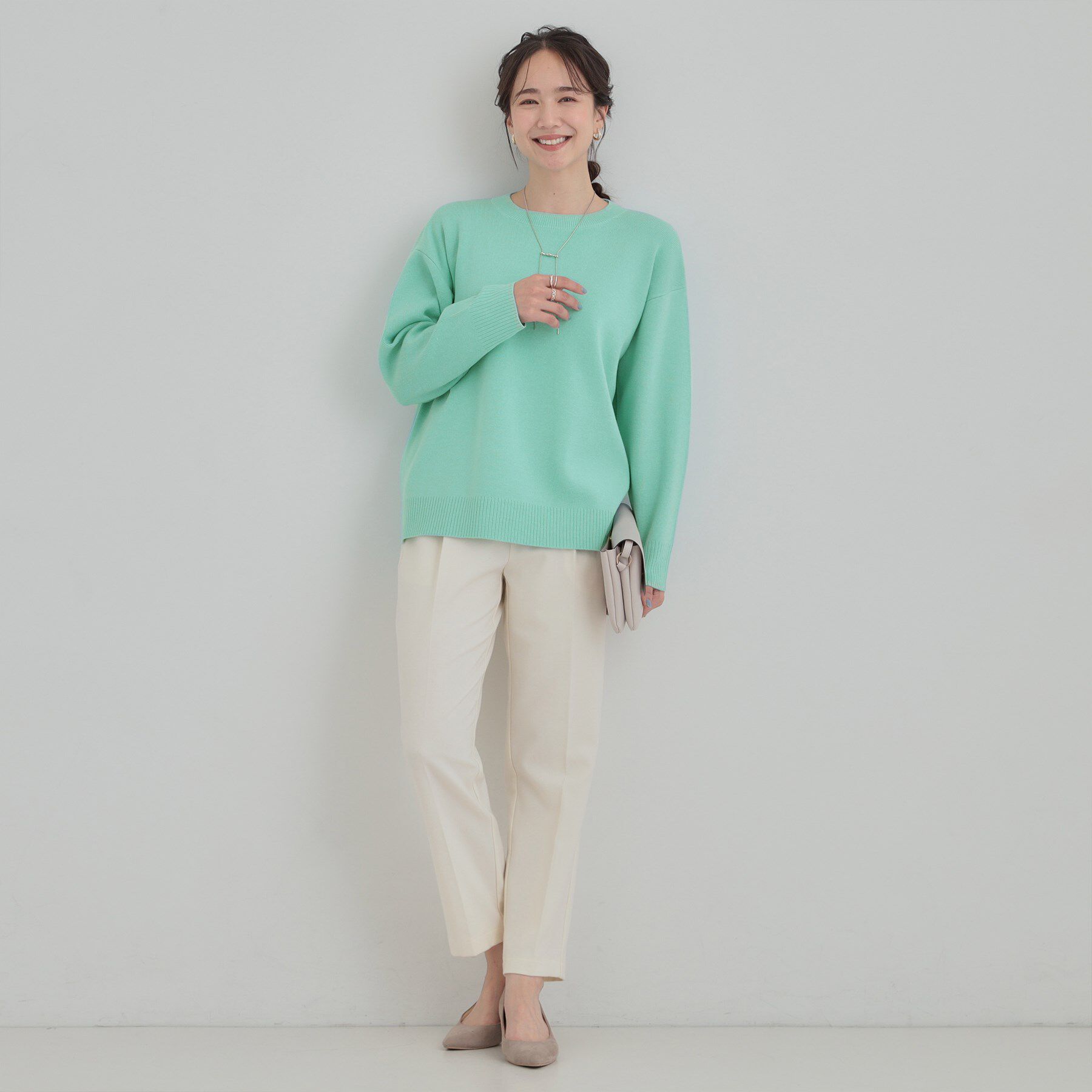 SHOO･LA･RUE「【洗濯機可/セットアップ可/毛玉になりにくい】さりげないラメ使いで差をつける クルーネックニット」|ニット・セーター|