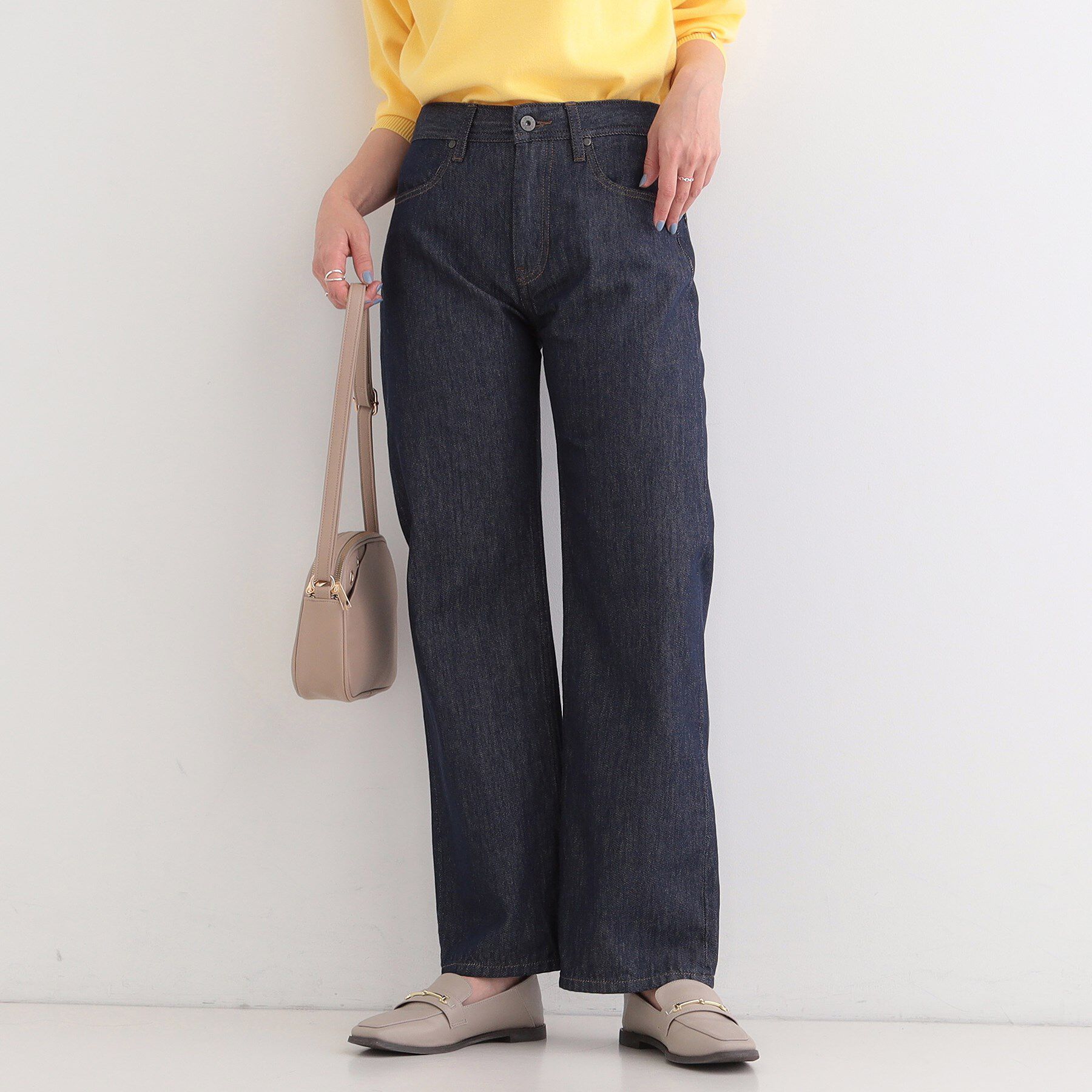 SHOO･LA･RUE「【SHOO・LA・RUE DENIM/SS-LL】程よい厚みの ストレートデニムパンツ（10.5オン」|デニム|ネイビー(094)