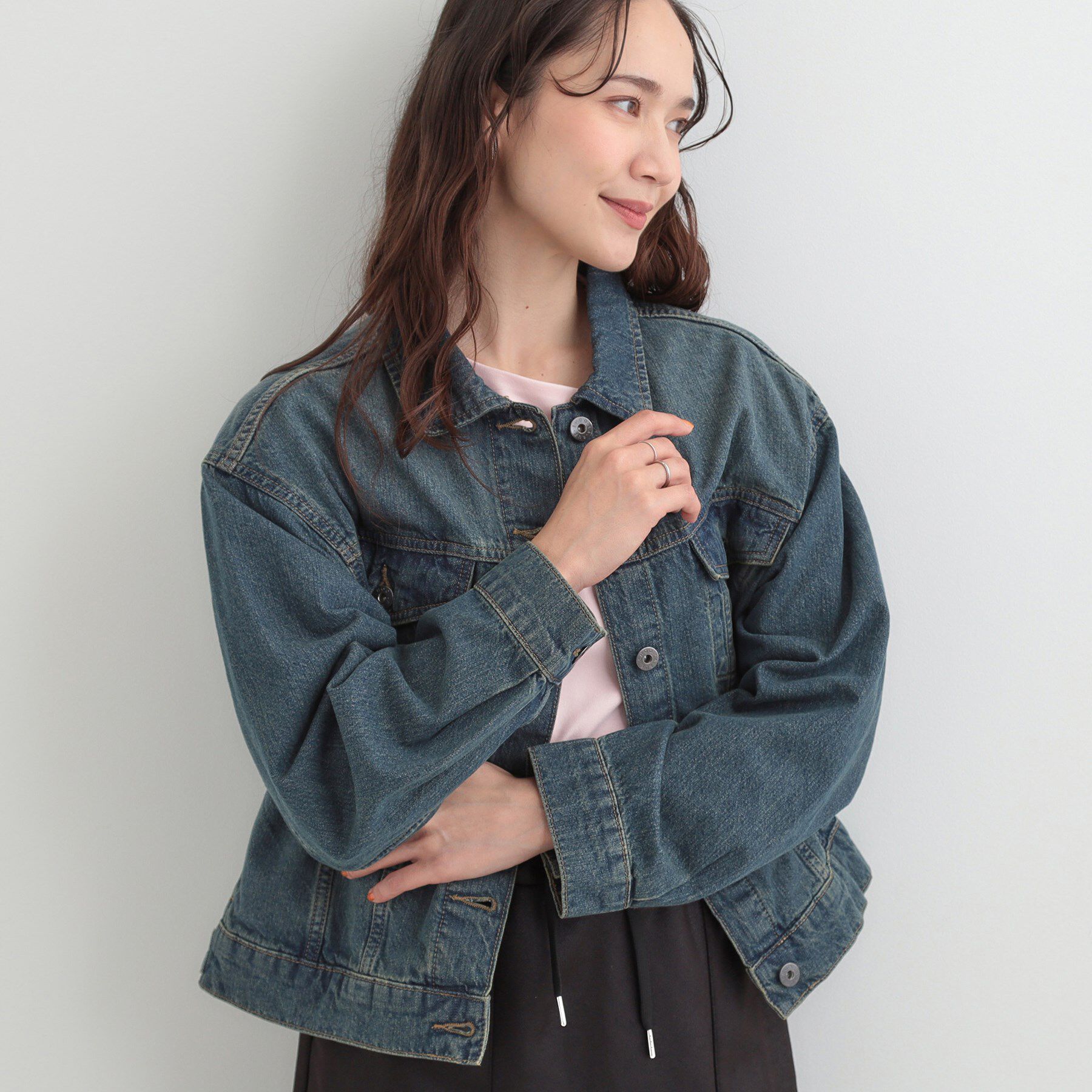 SHOO･LA･RUE「【SHOO・LA・RUE DENIM】羽織るだけでこなれる　オーバーサイズデニムジャケット」|デニムジャケット|ブルー(093)