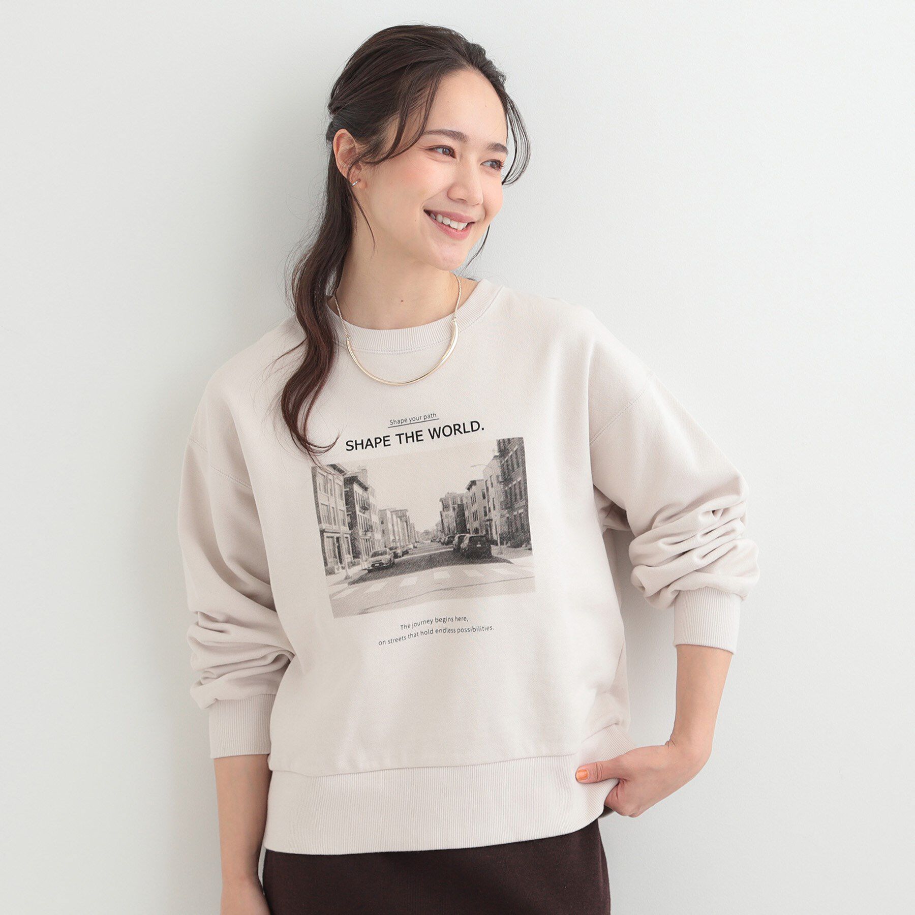 SHOO･LA･RUE「【綿100%/洗濯機可/S-LL/選べる4柄】ゆるっとおしゃれを叶える　プリントアソートスウェット」|パーカー|