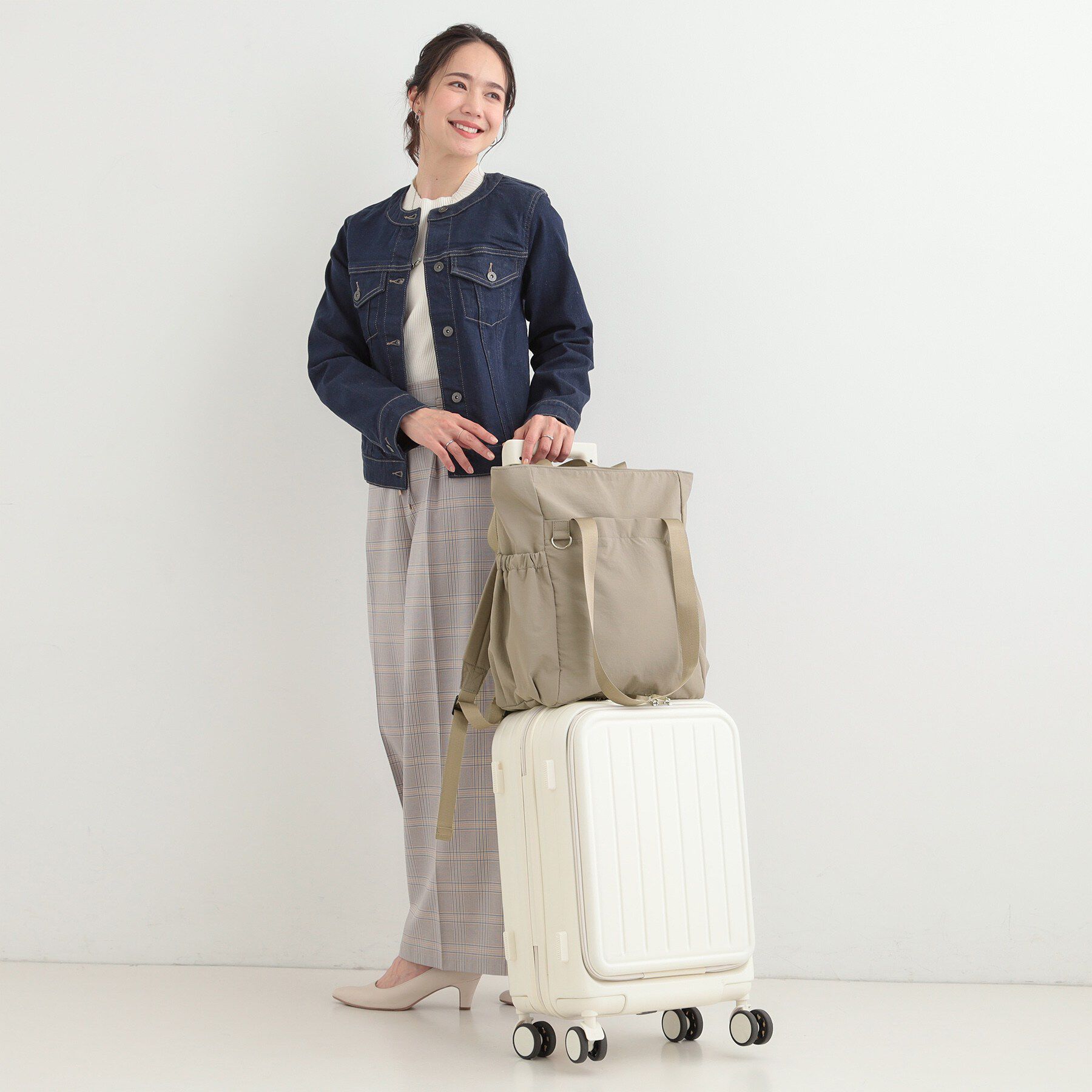 SHOO･LA･RUE「【撥水/2WAY/キャリーオン】トートにもなる スクエアリュック」|リュック|