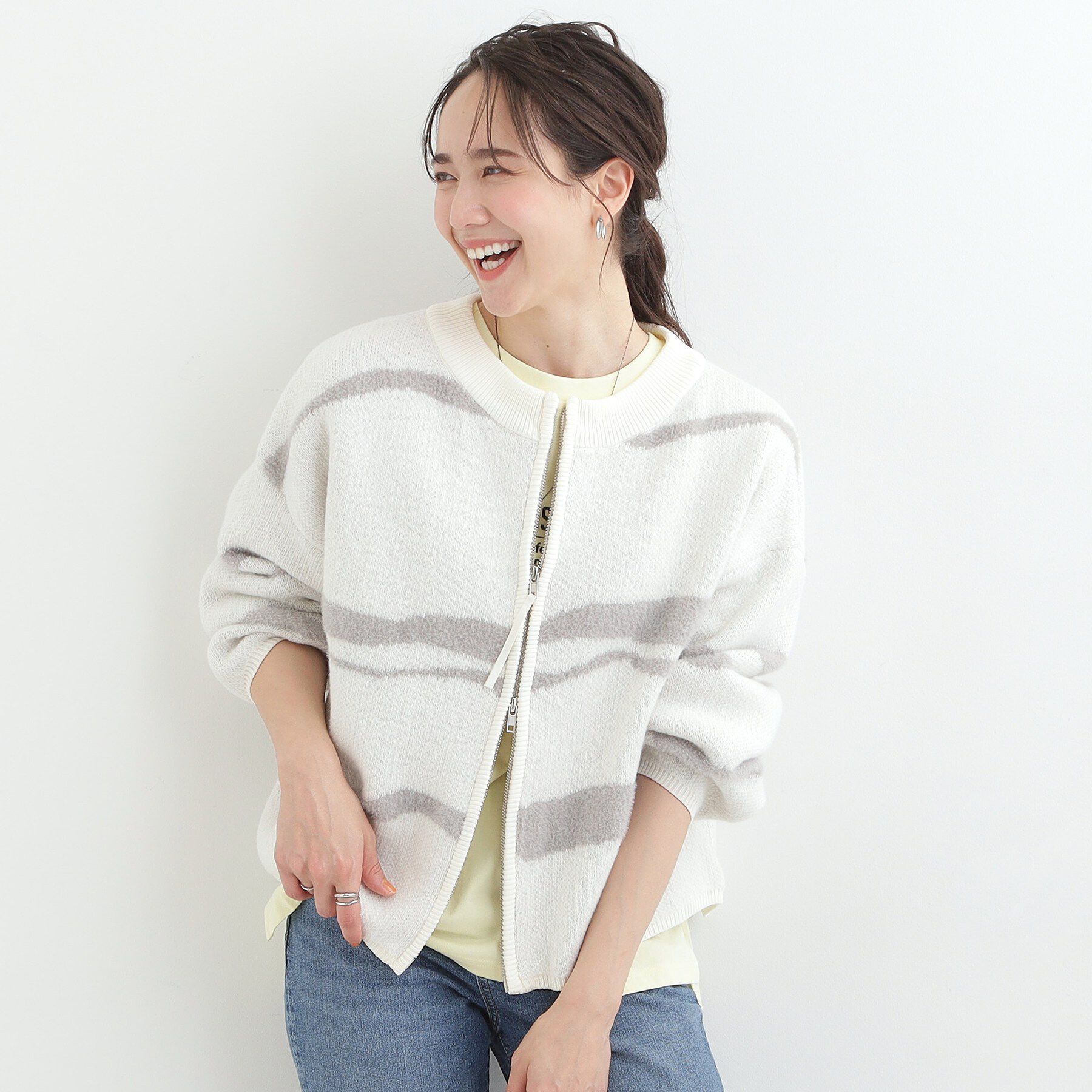 SHOO･LA･RUE「【選べる4柄】ダブルZIPで着こなし色々 柄カーディガン」|カーディガン|