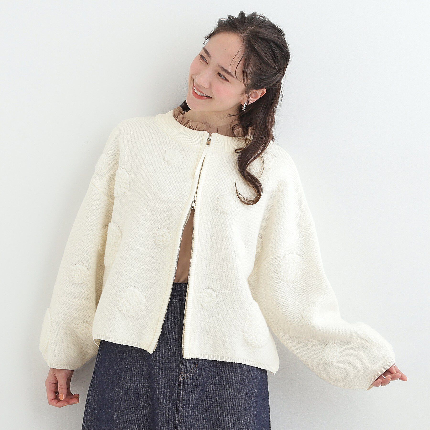 SHOO･LA･RUE「【選べる4柄】ダブルZIPで着こなし色々 柄カーディガン」|カーディガン|