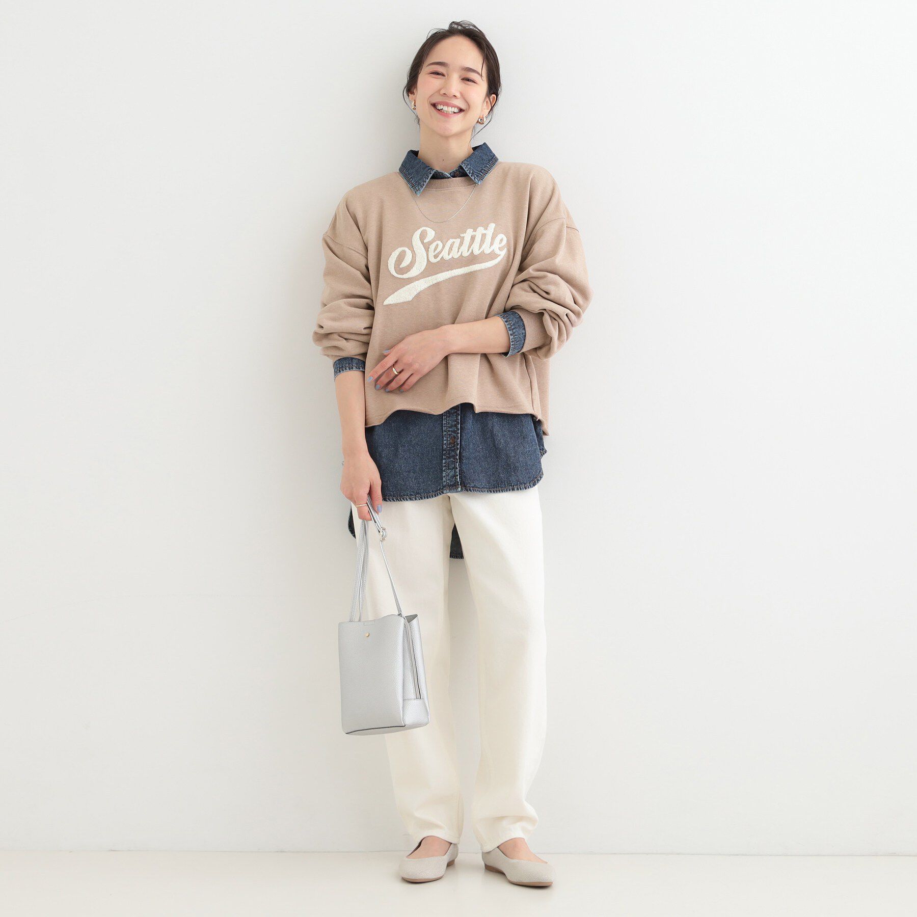 SHOO･LA･RUE「【洗濯機可/S-LL】コーデの主役になる ロゴアソート 裏毛スウェット」|パーカー|