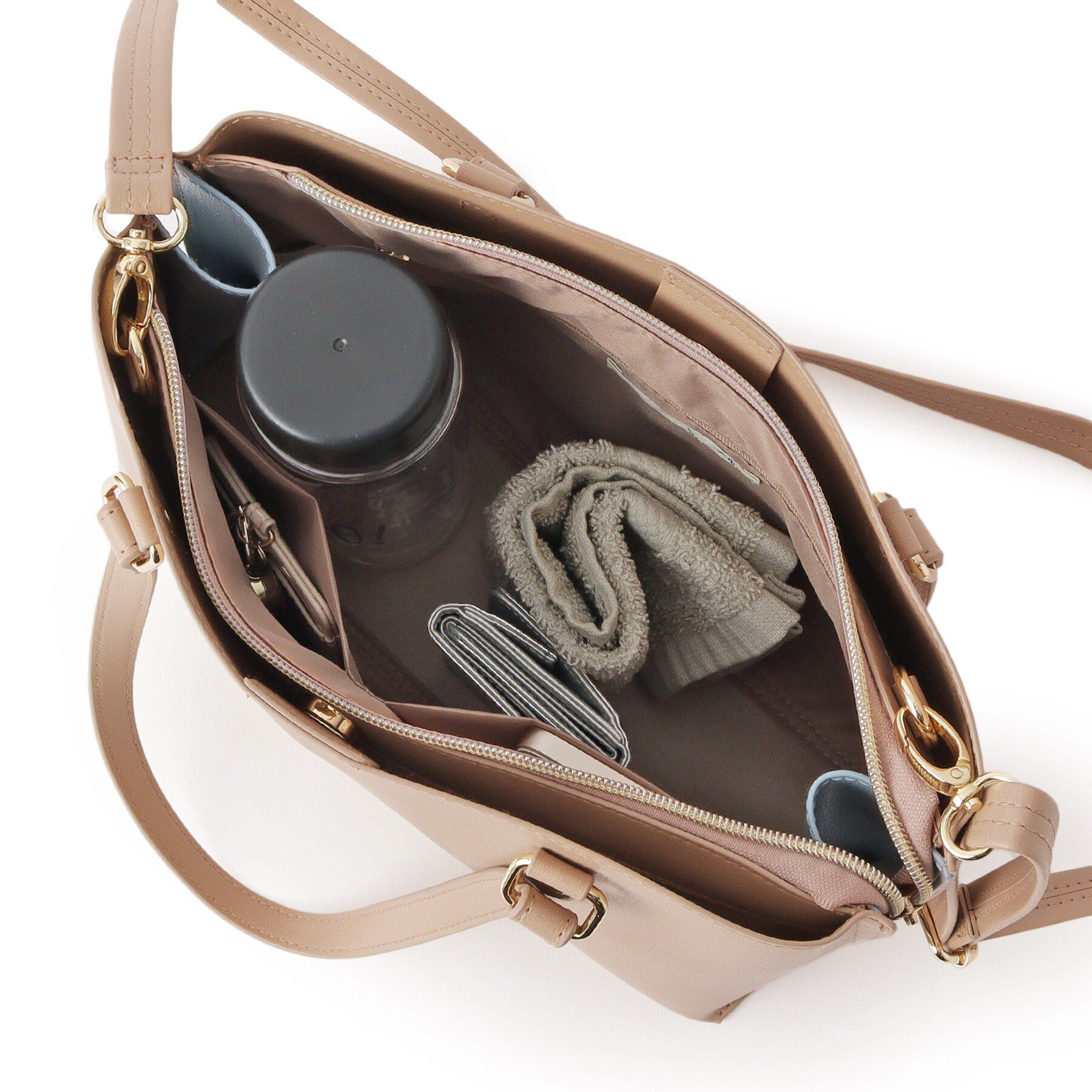 SHOO･LA･RUE「【2WAY】さりげないサイド配色がポイント きれいめトートバッグ」|トートバッグ|