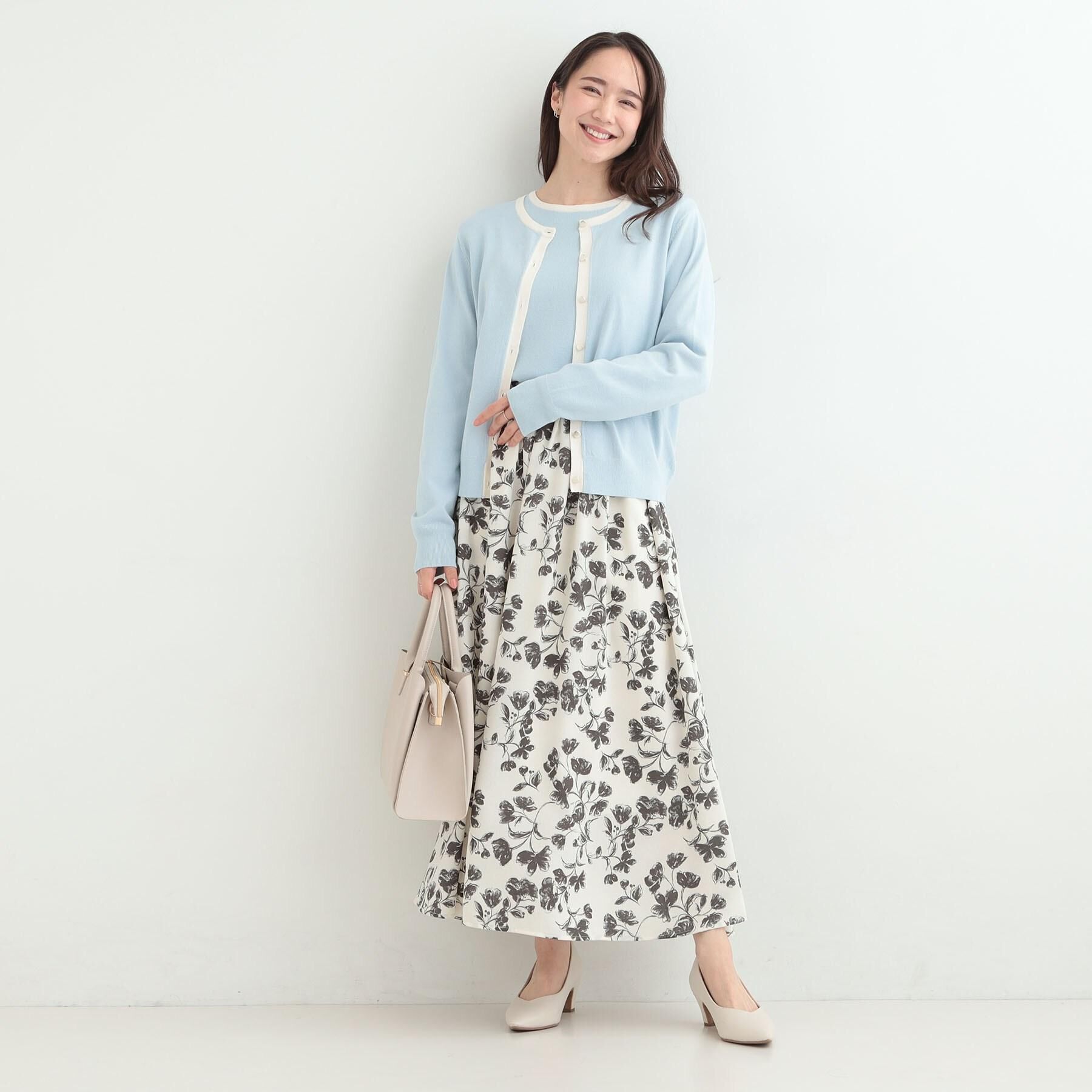 SHOO･LA･RUE「【洗濯機可/S-LL/アンサンブル可】すっきりと好印象 配色クルーネックニット」|ニット・セーター|