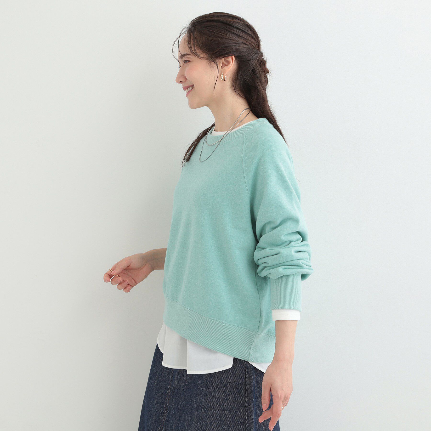 SHOO･LA･RUE「MIX調 シンプルラグランスウェット」|パーカー|