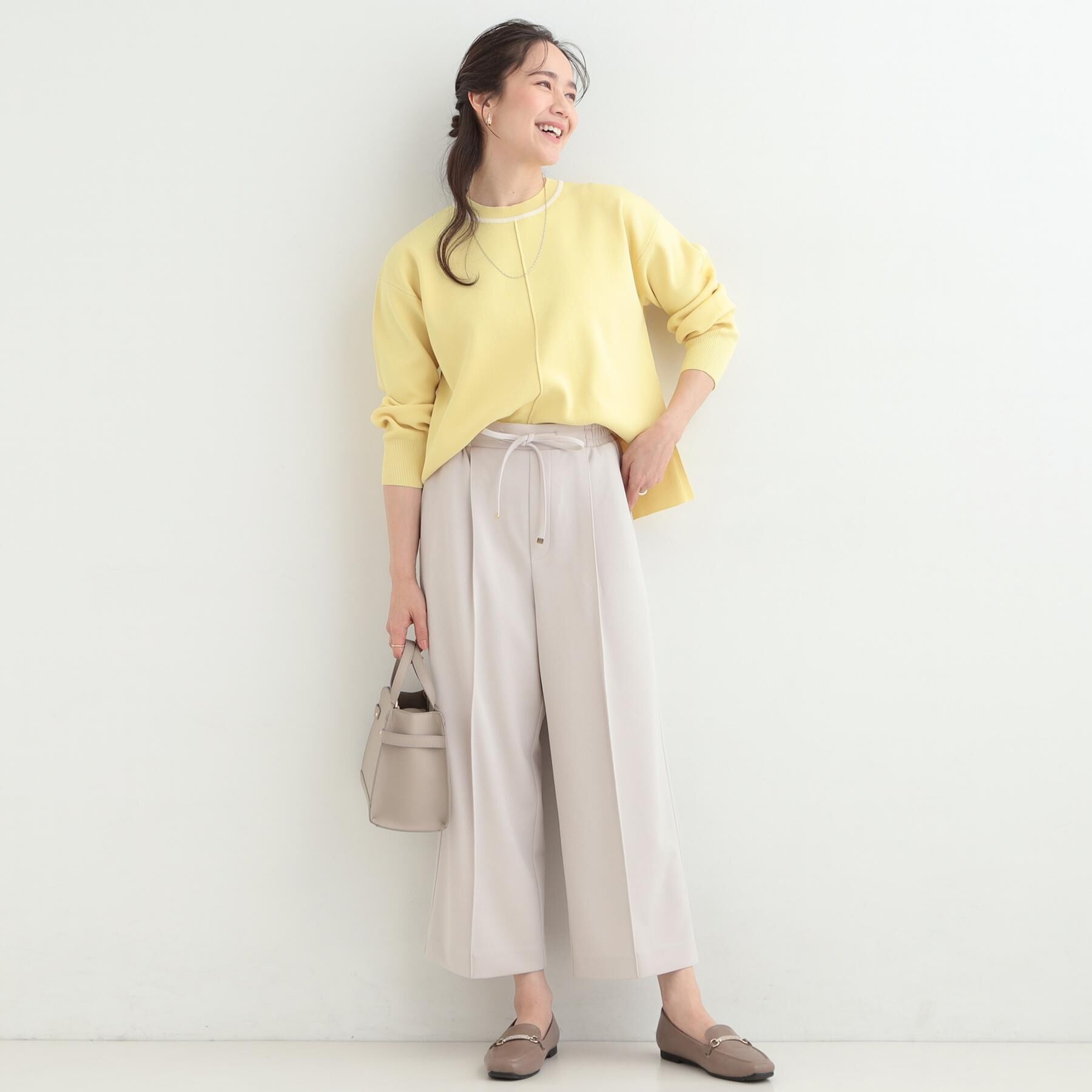 SHOO･LA･RUE「【高レビュー/S-LL/着丈選べる/洗濯後しわになりにくい】スマートに見えるイージーワイドパンツ」|その他|