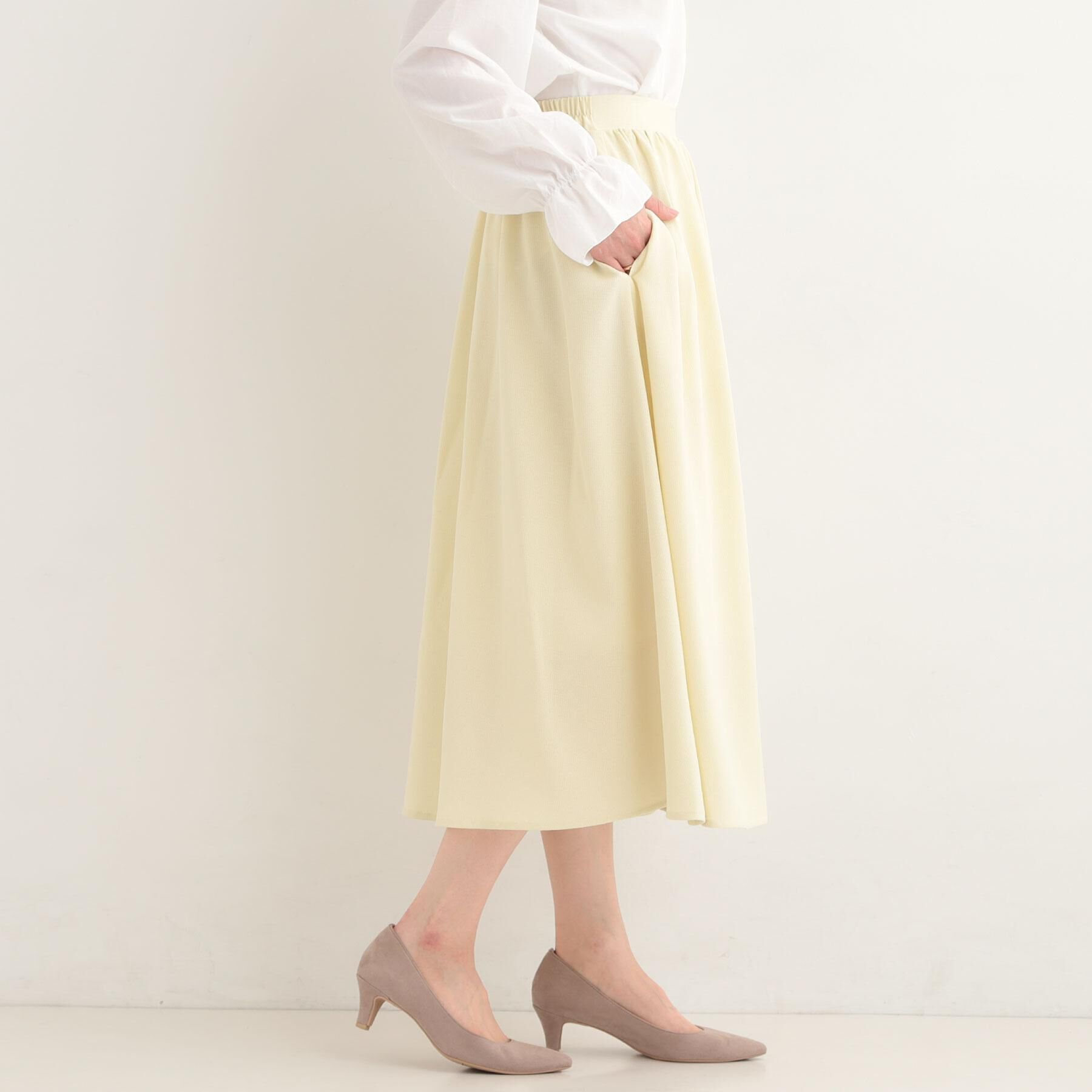 SHOO･LA･RUE「【着丈選べる】ふんわり揺れる アソート柄フレアスカート」|スカート|