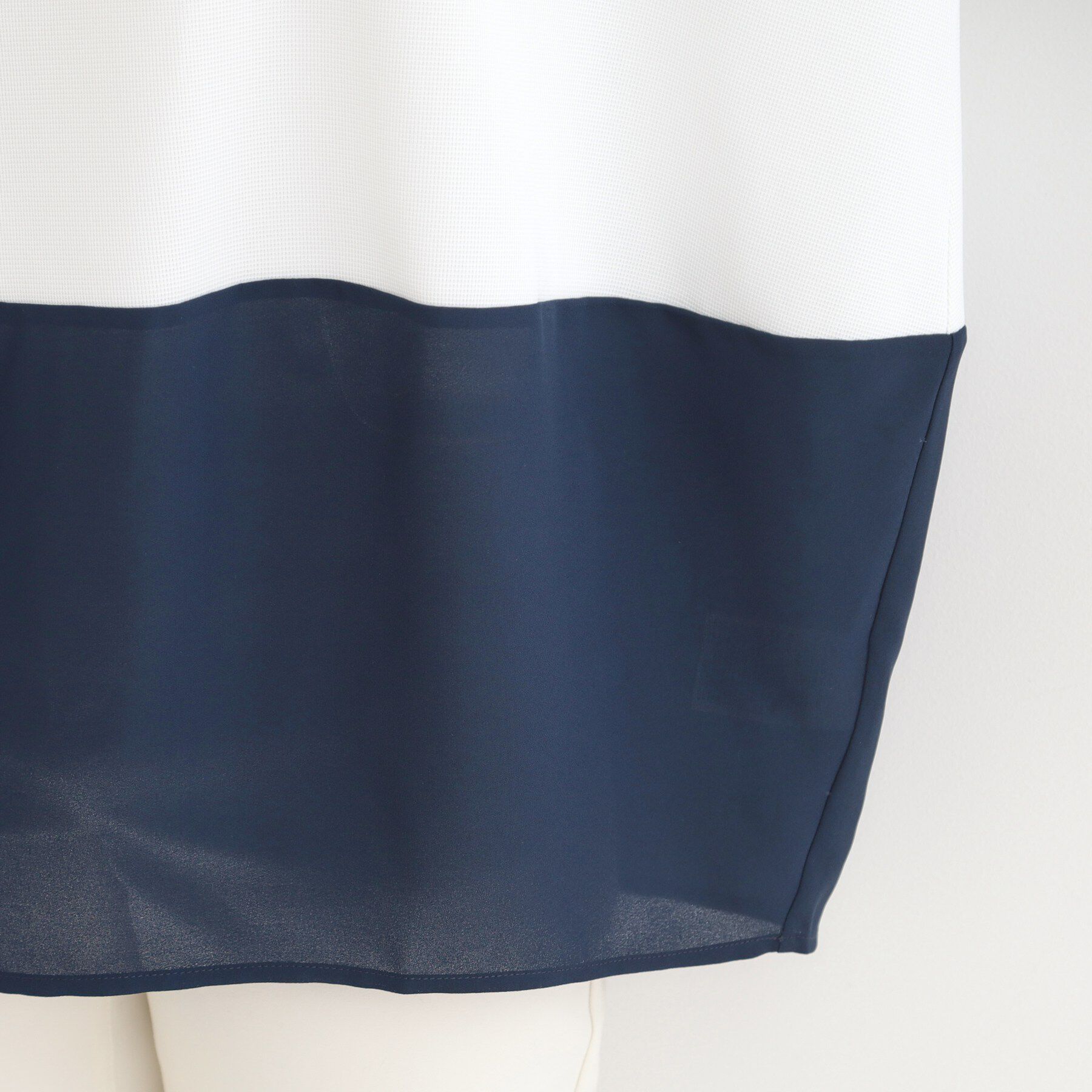 SHOO･LA･RUE「【洗濯機可/S-LL/体型カバー】インせず着られる 3段切替 配色トップス」|Tシャツ・カットソー|