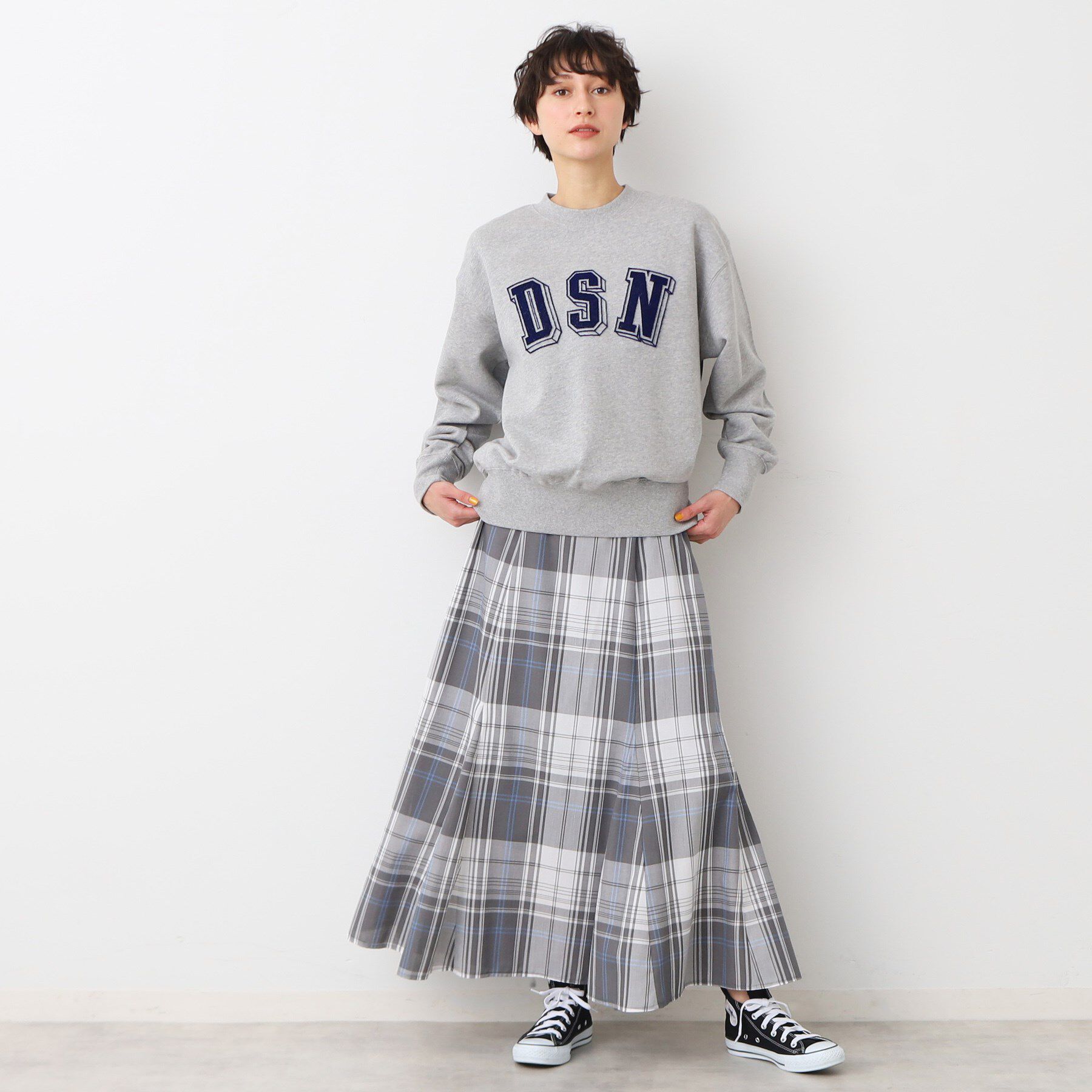 Dessin「【洗える・4サイズ展開】チェック柄マーメイドスカート（XS～L）」|スカート|