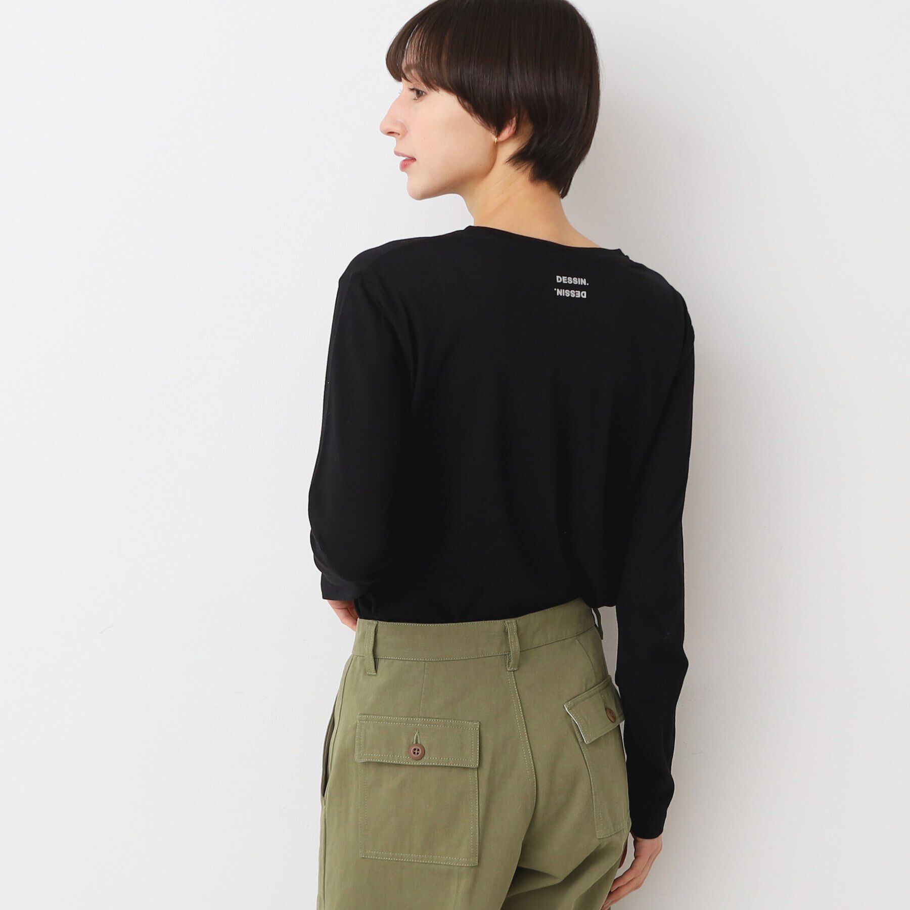 Dessin「【洗える】クルーネックシースルーロンT」|Tシャツ・カットソー|