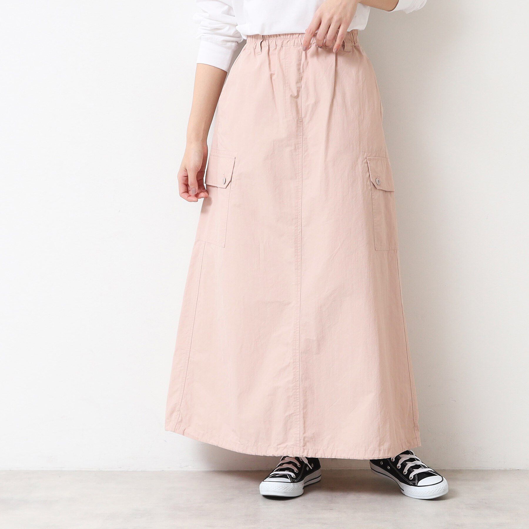 Dessin「【洗える・ウエストゴム】スピンドル付カーゴスカート」|スカート|ピンク(071)