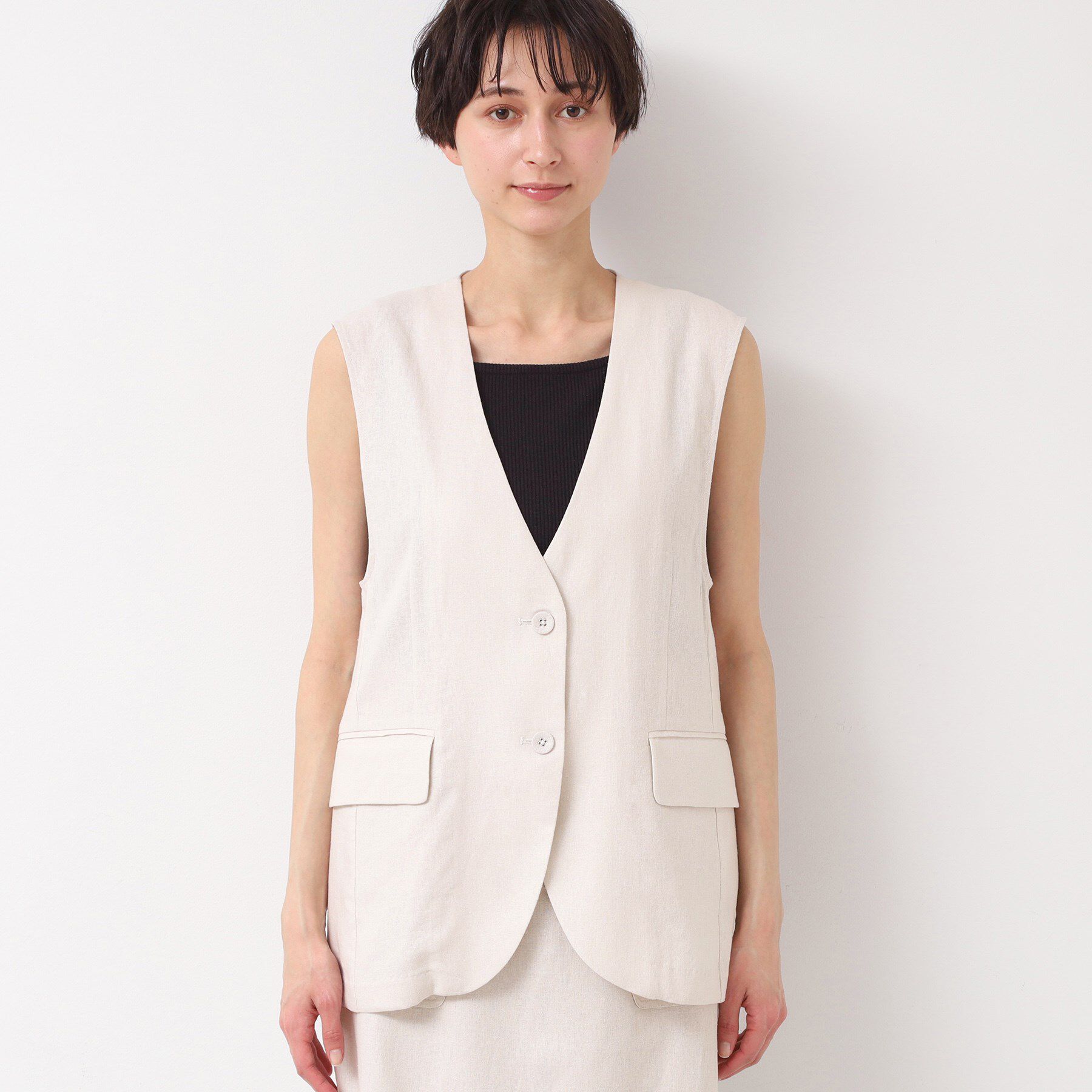 Dessin「【セットアップ可能・洗える】ボタン付きジレ」|ベスト・ジレ|