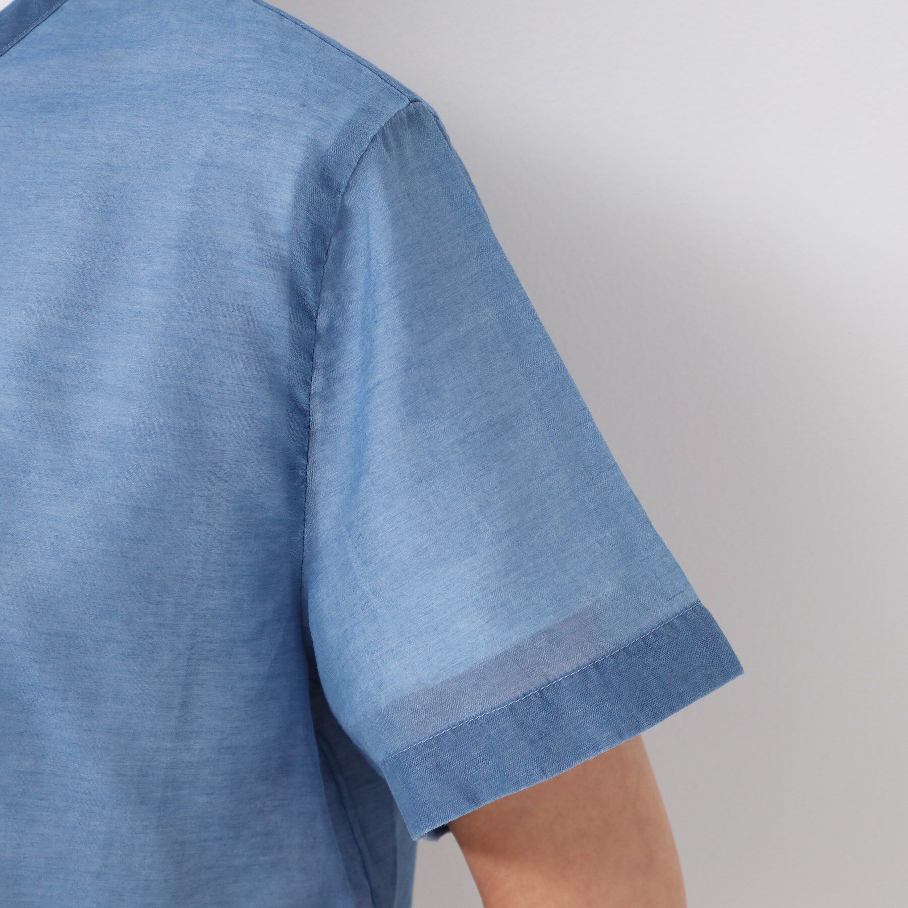 Dessin「【洗える】シアーデニムショート丈ブラウス」|シャツ・ブラウス|