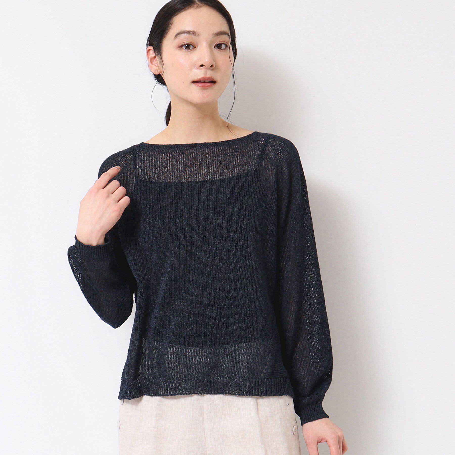 Dessin「【日本製・洗える】ホールガーメントシアーニット」|ニット・セーター|