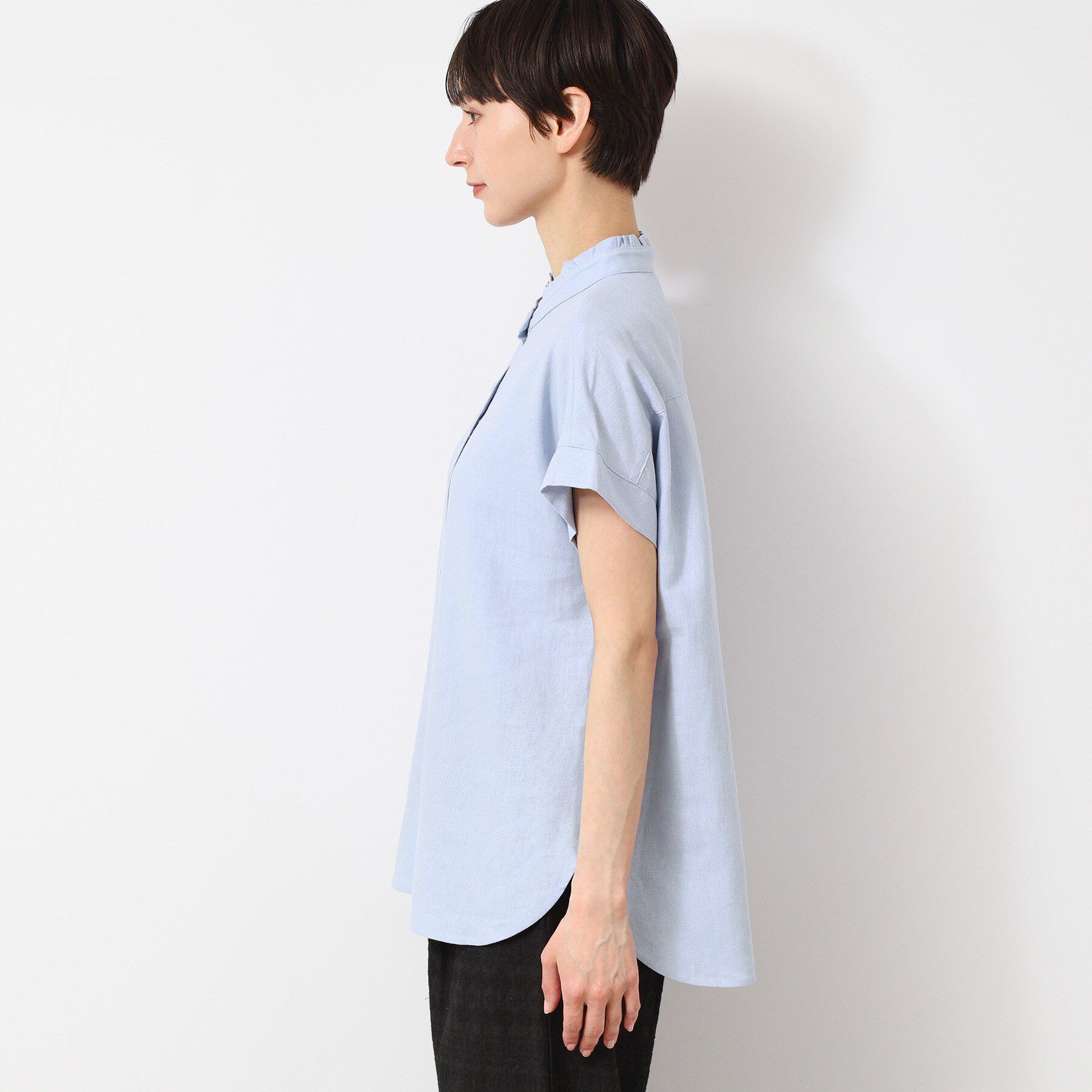 Dessin「【洗える】フリルネックシャツ（XS～L）」|シャツ・ブラウス|