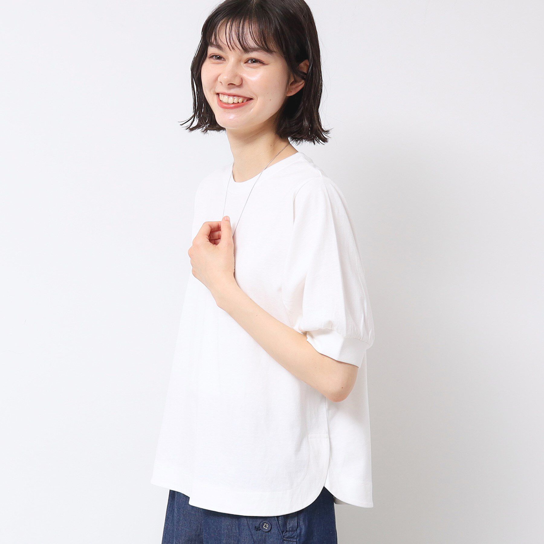 Dessin「【洗える】パフスリーブカットソー（XS～L）」|Tシャツ・カットソー|