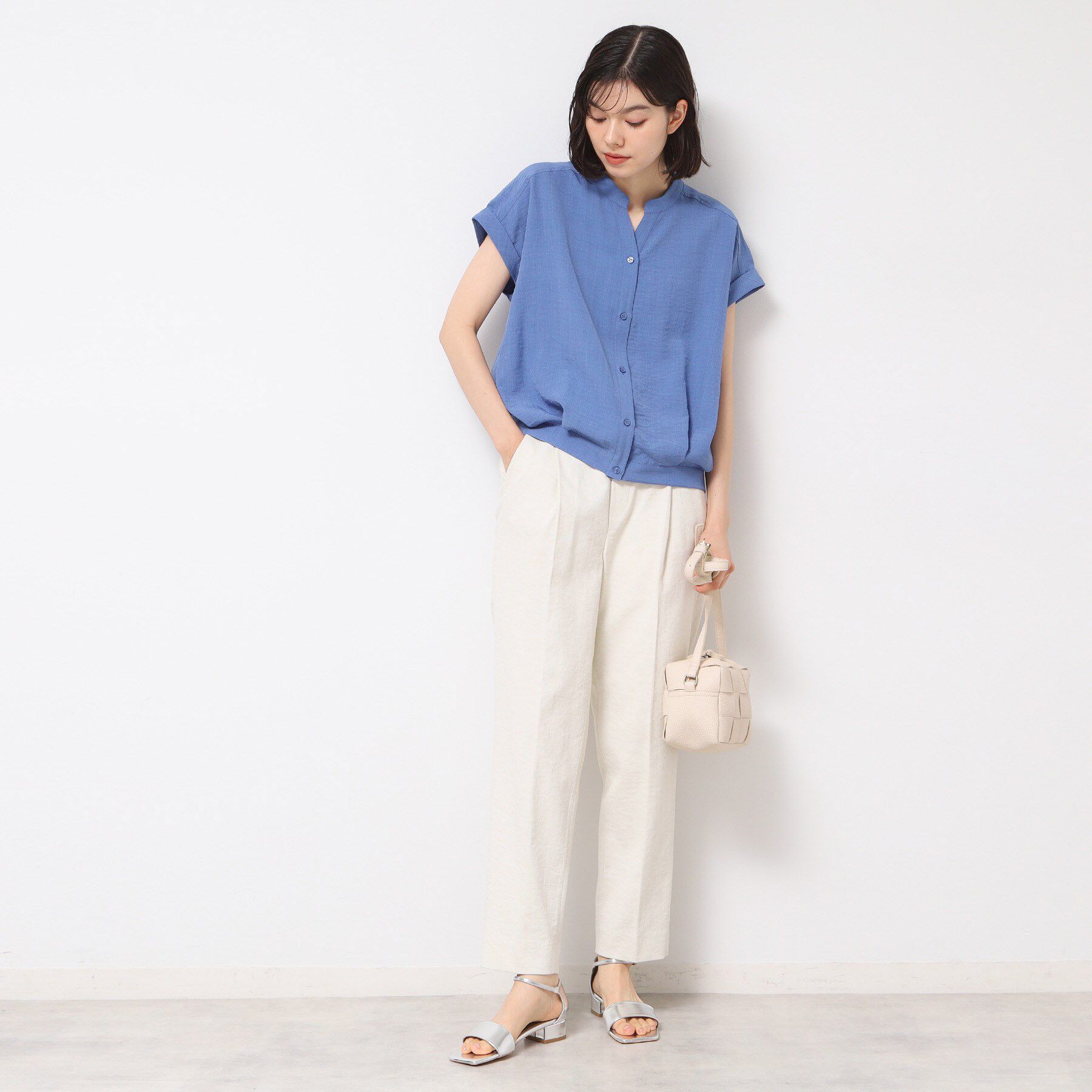 Dessin「【洗える】フレンチスリーブスキッパーシャツ（XS～L）」|シャツ・ブラウス|