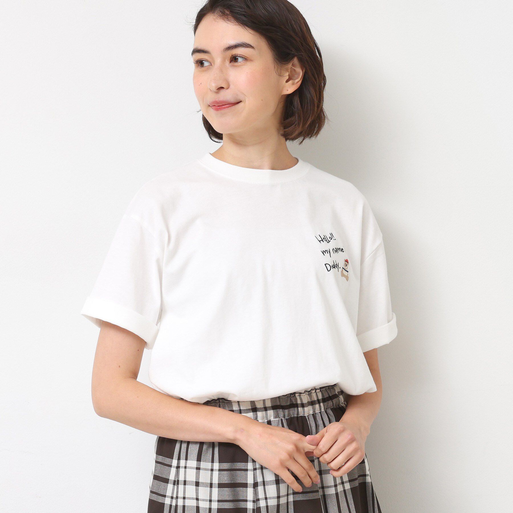 Dessin「【ユニセックス・洗える】Deddy刺繍入り オーガニックコットンTシャツ」|Tシャツ・カットソー|