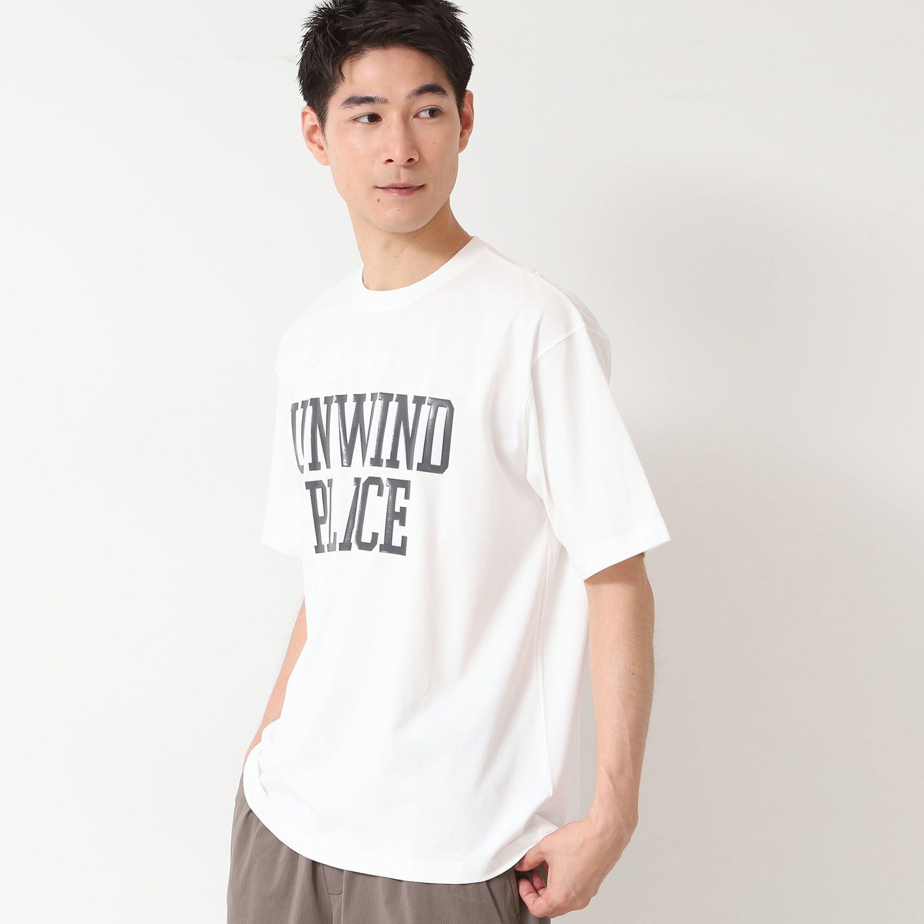 Dessin「【洗える】オーガニックコットン ロゴプリントTシャツ」|Tシャツ・カットソー|ホワイト(001)