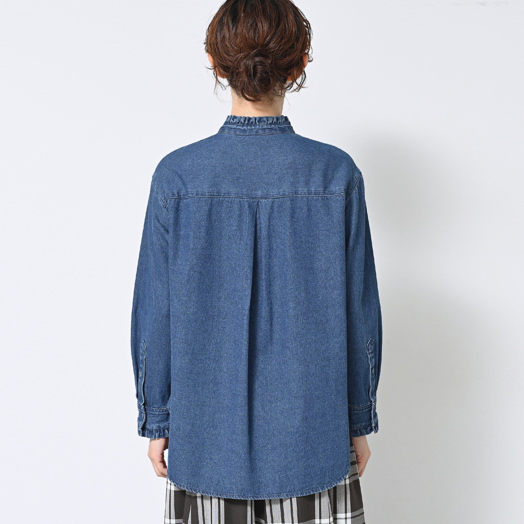 Dessin「【洗える】フリルデニムシャツ」|シャツ・ブラウス|