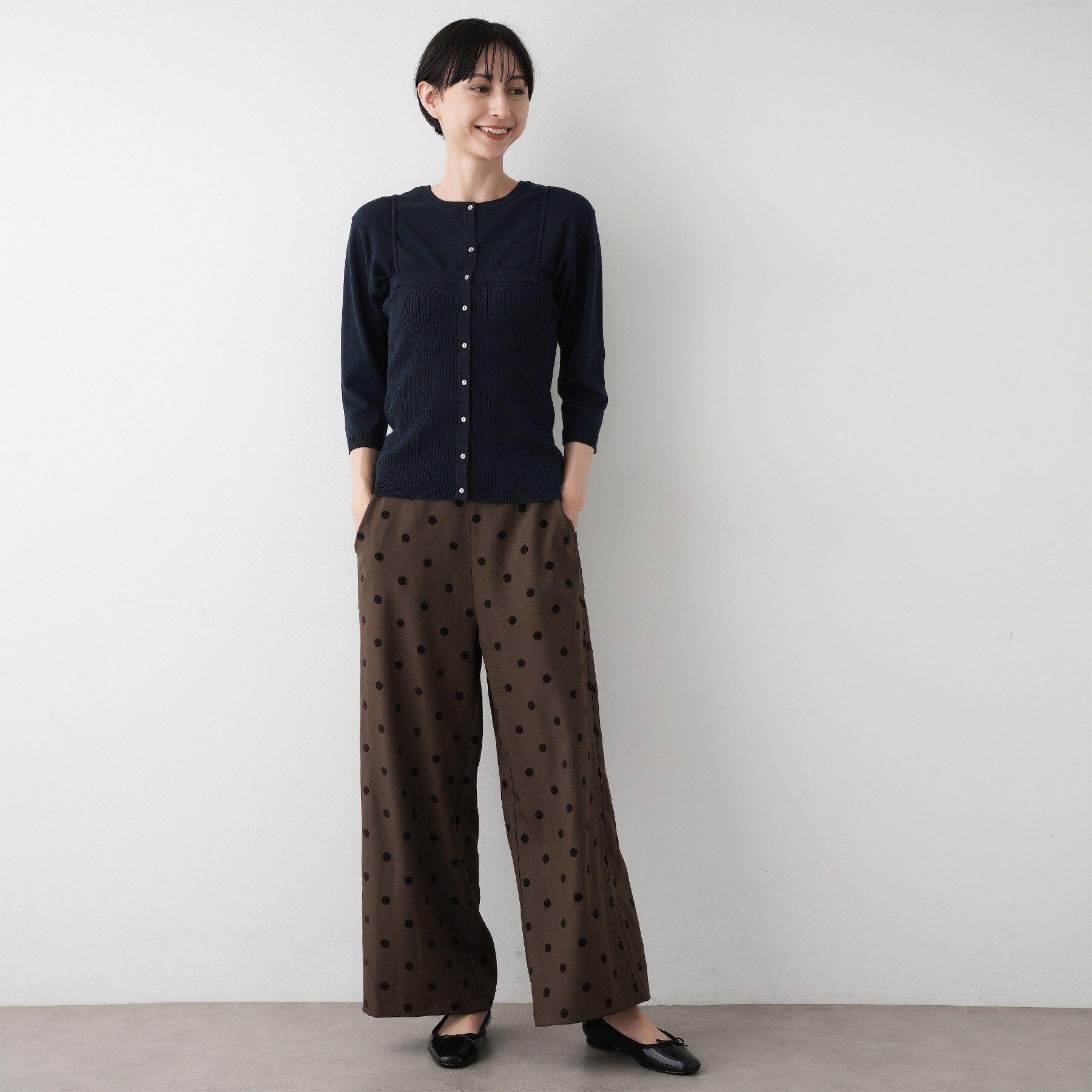 Dessin「【2点セット・洗える】2WAYカーディガン＆キャミソールアンサンブル」|その他|