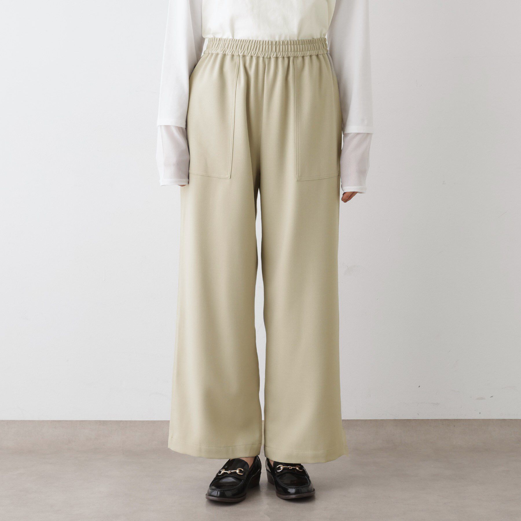 Dessin「【ウエストゴム・洗える】コンフォートワイドパンツ」|その他|