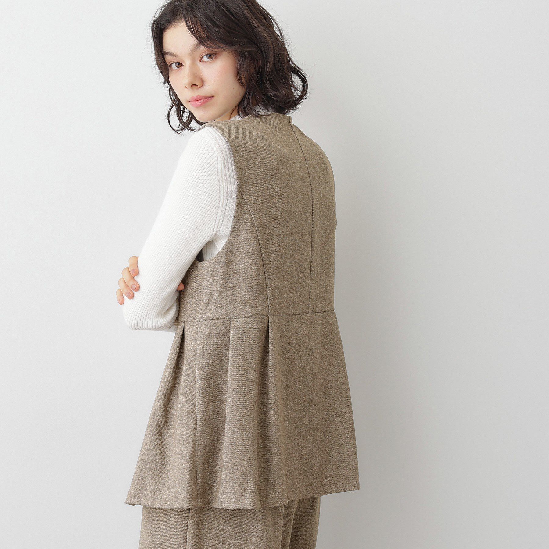 Dessin「【2点セット/ウエストゴム/洗える】ツイストクロスセットアップ」|スーツ|