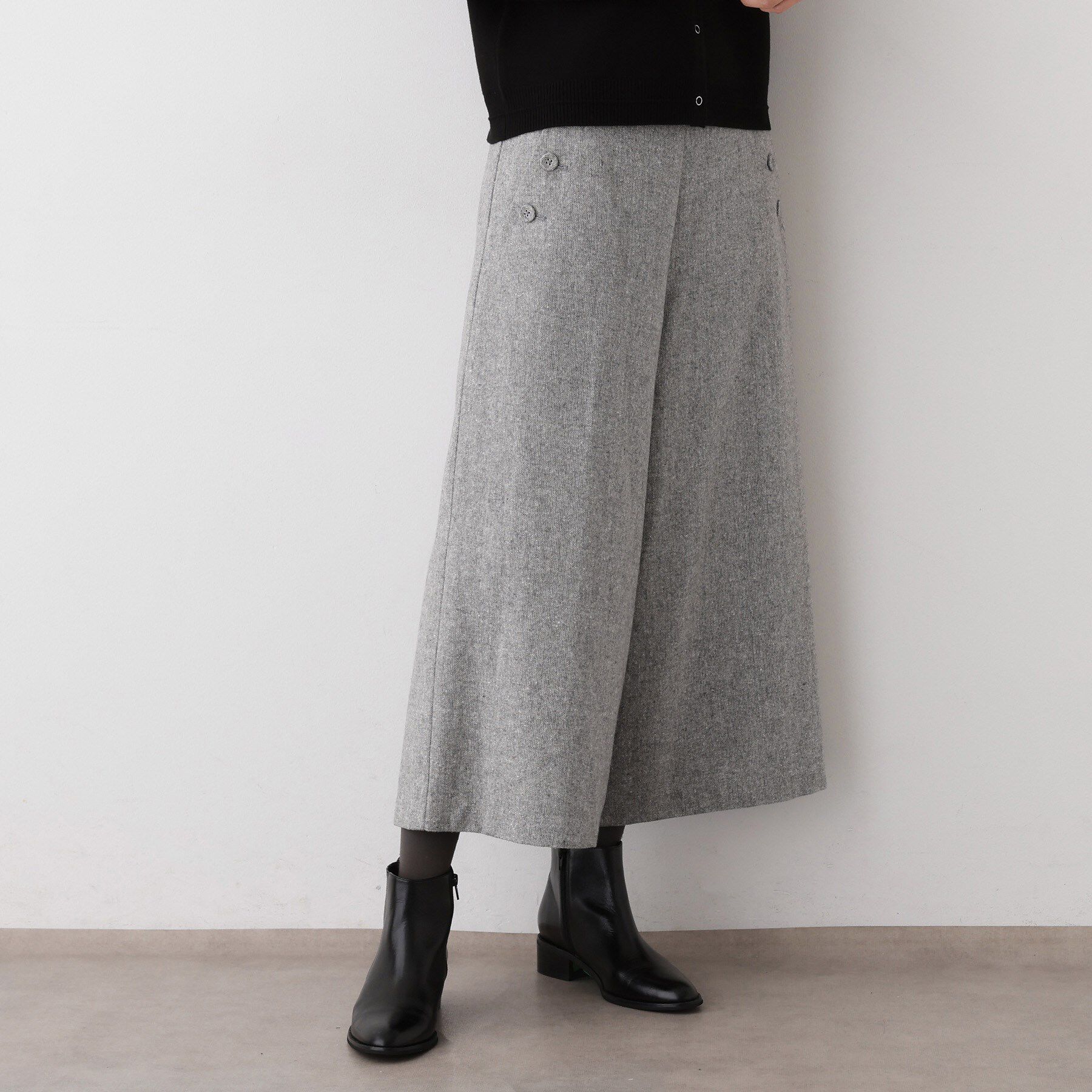 Dessin「【洗える/後ろゴム】ツイードマリンクロップド丈パンツ」|その他|グレー(512)