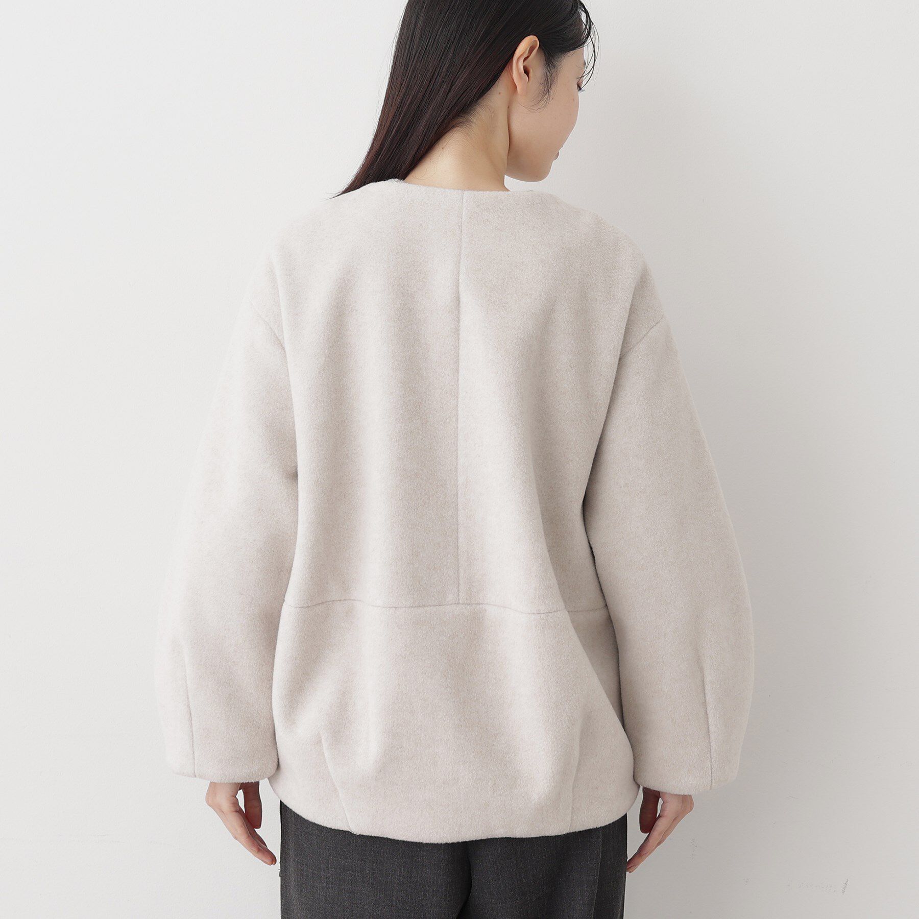 Dessin「メランジ起毛ジャケット」|ノーカラーコート|