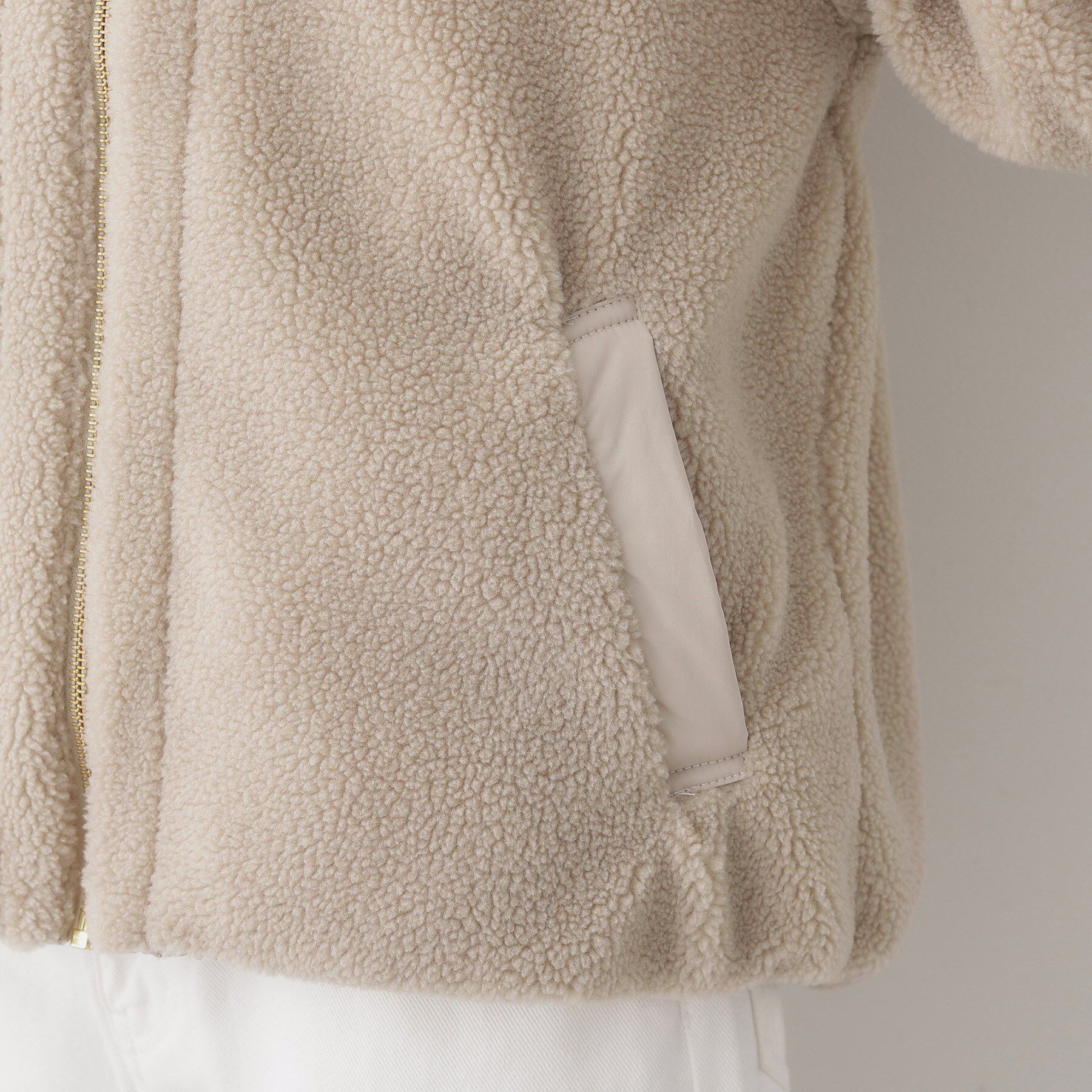 Dessin「【2WAY】リバーシブルタフタボアアウター」|ノーカラージャケット|