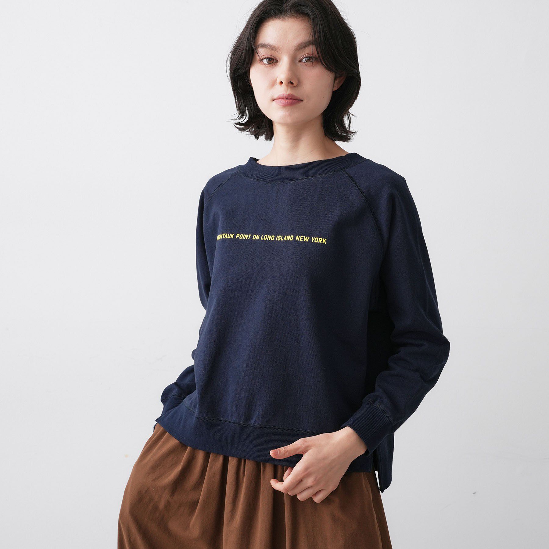 Dessin「【洗える】ラグラン切り替えミニロゴカットソー」|Tシャツ・カットソー|ネイビー(094)