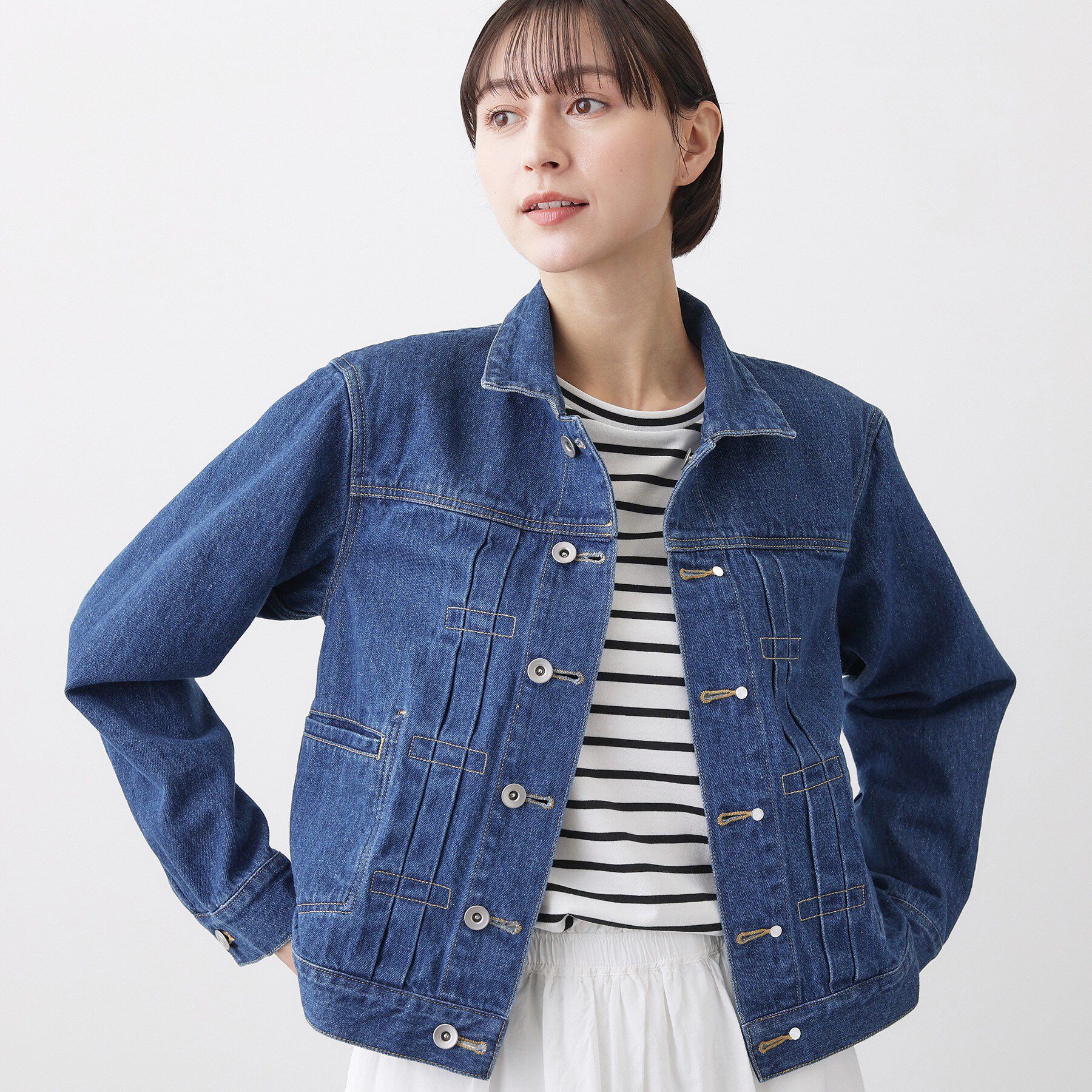 Dessin「【ユニセックス/2WAY】リバーシブルデニムジャケット」|デニムジャケット|ブルー(092)
