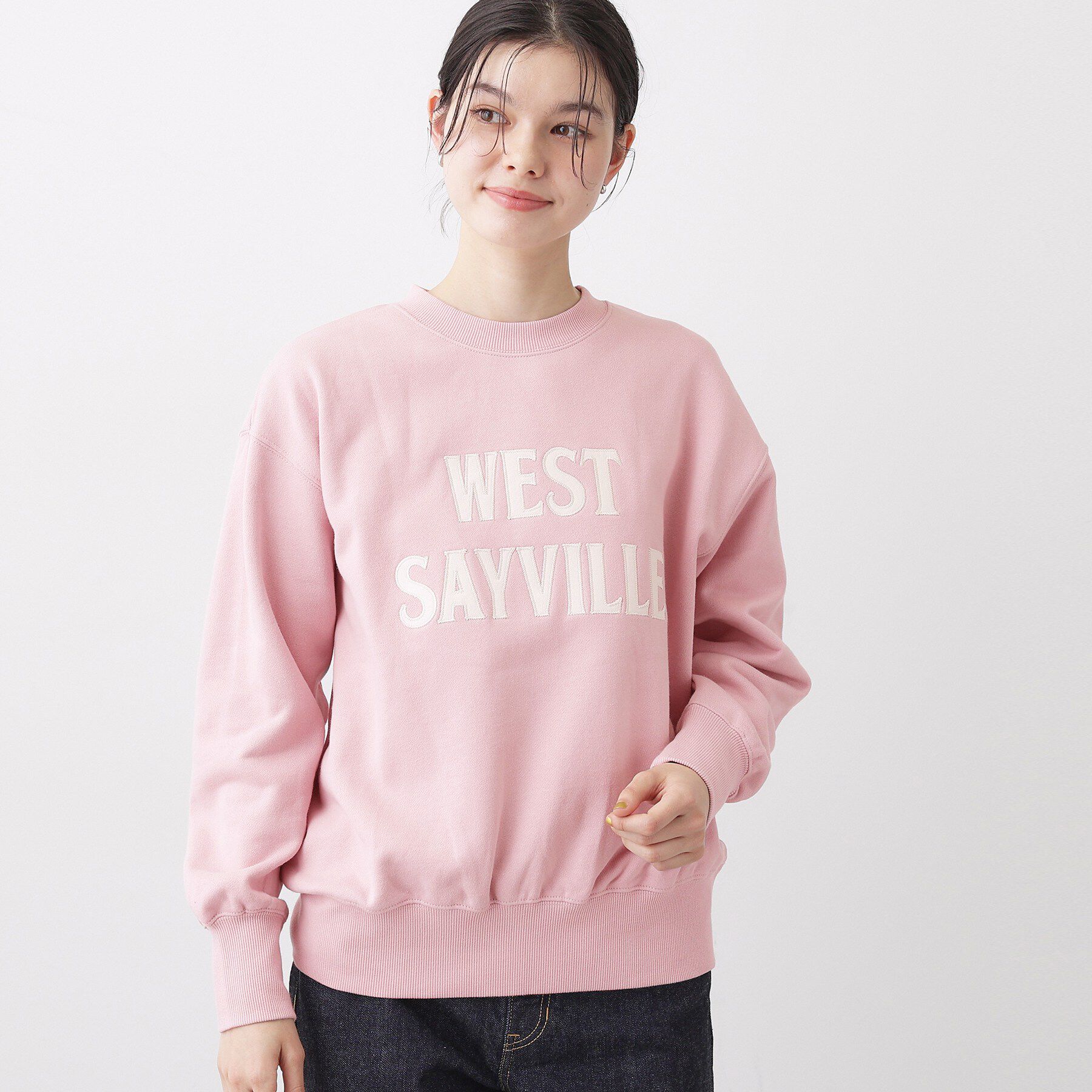 Dessin「【洗える】オーガニックコットン裏毛ロゴスウェット」|パーカー|ピンク(071)