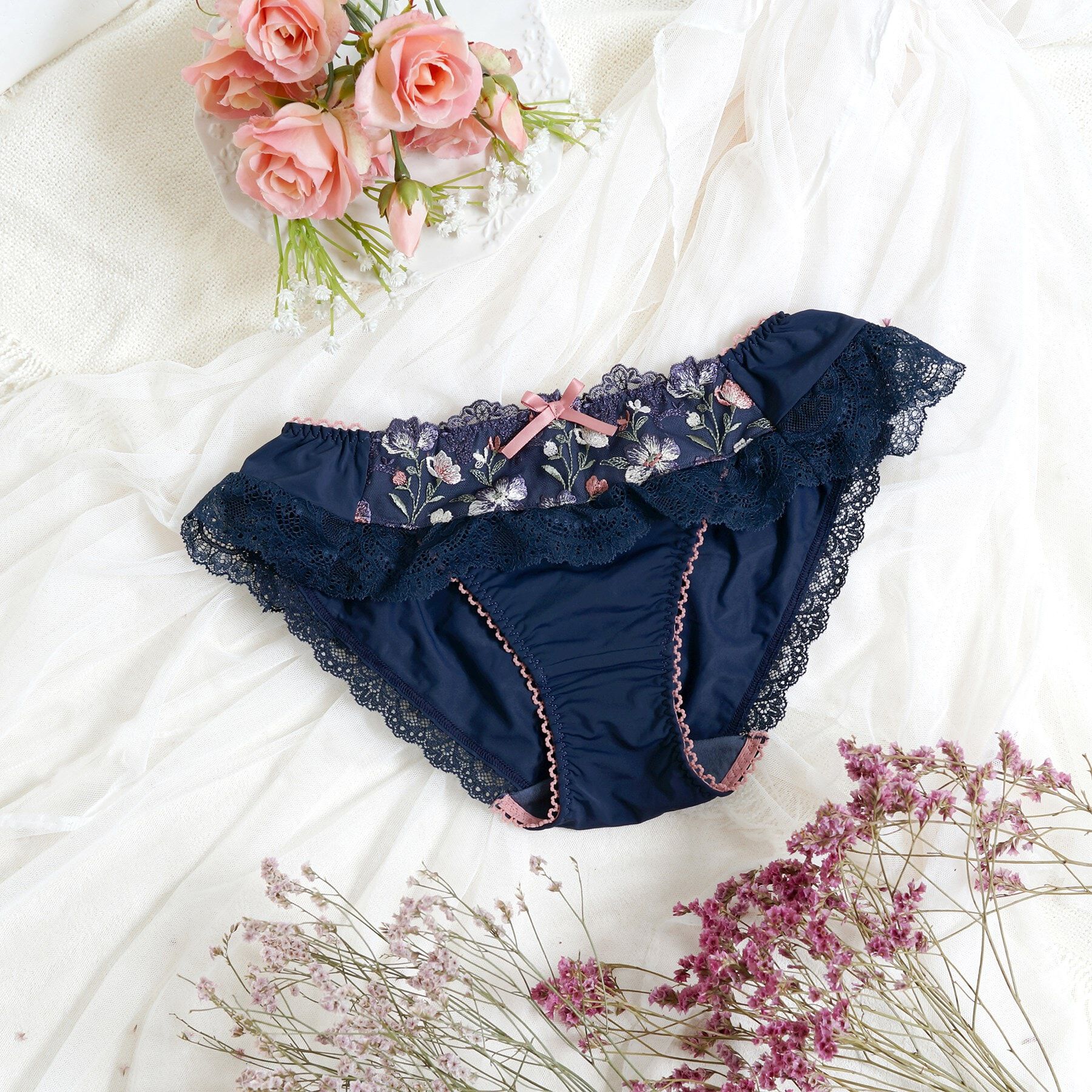 Risa Magli「イレーヌ フレアショーツ」|インナー|ネイビー(094)