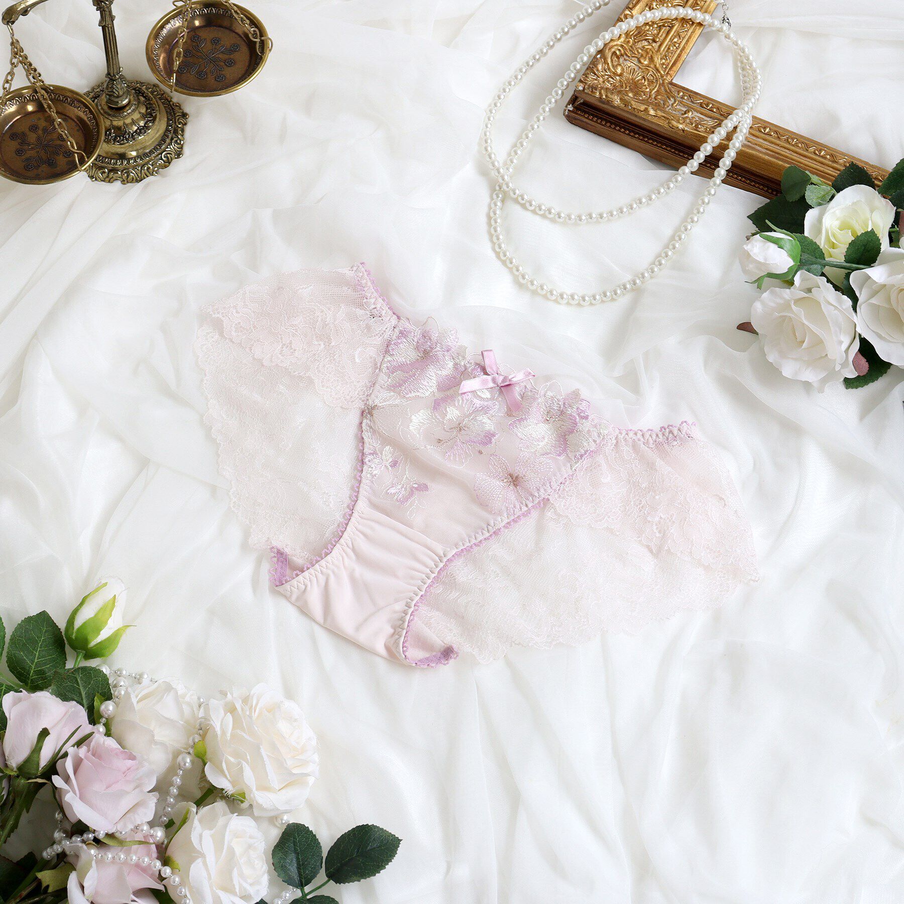 Risa Magli「アルメル レースショーツ」|インナー|ピンク(071)