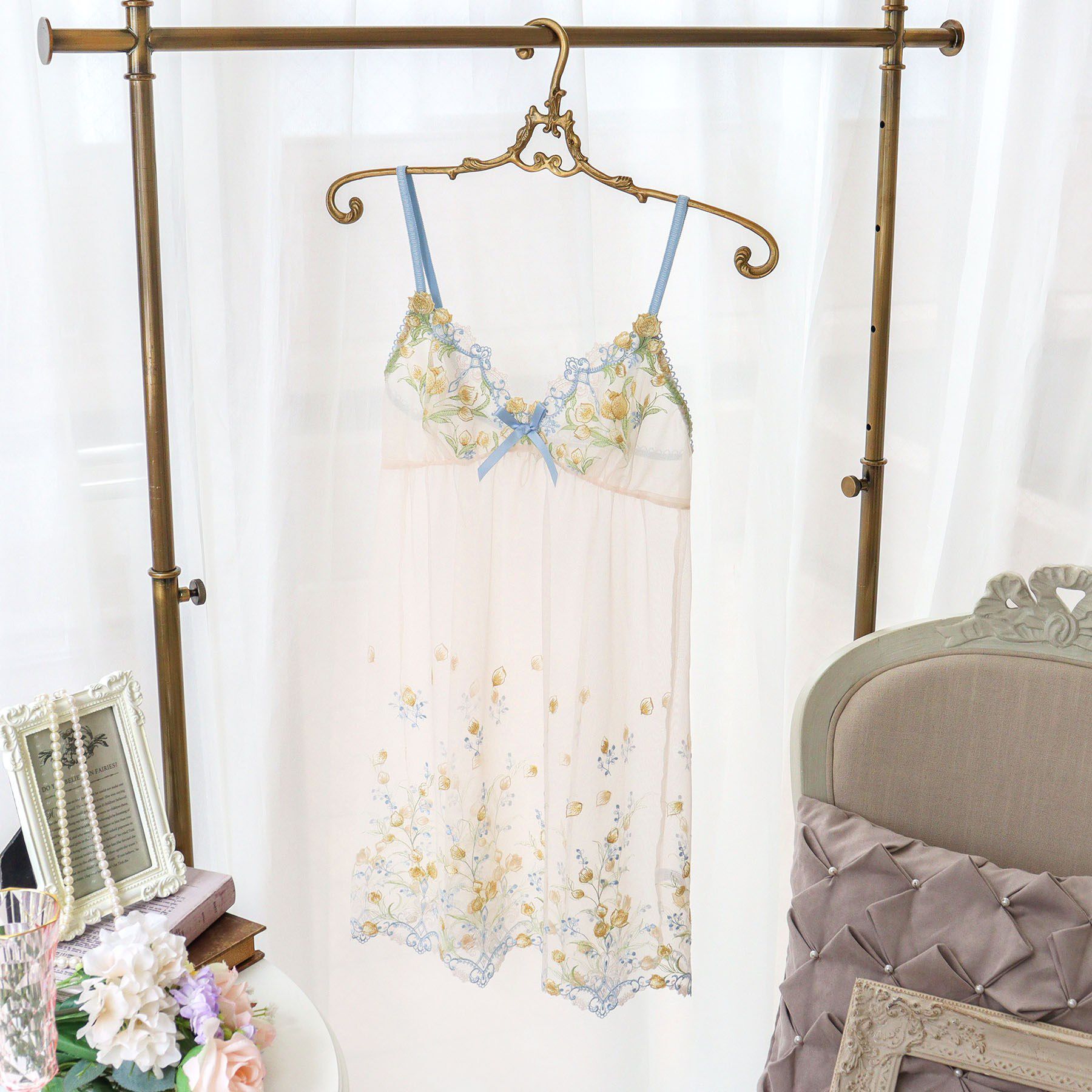 Risa Magli「ラリッサ スリップ」|キャミソール|ブルー(092)