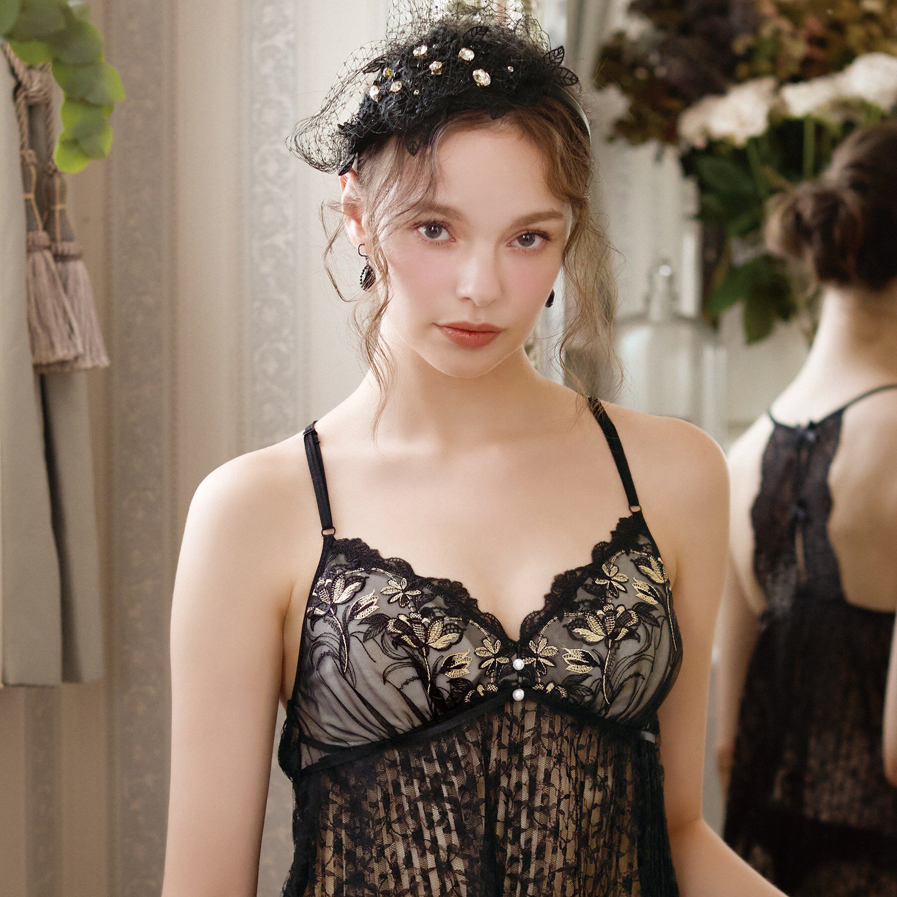 Risa Magli「リアナ カップ付キャミソール」|キャミソール|ブラック(019)