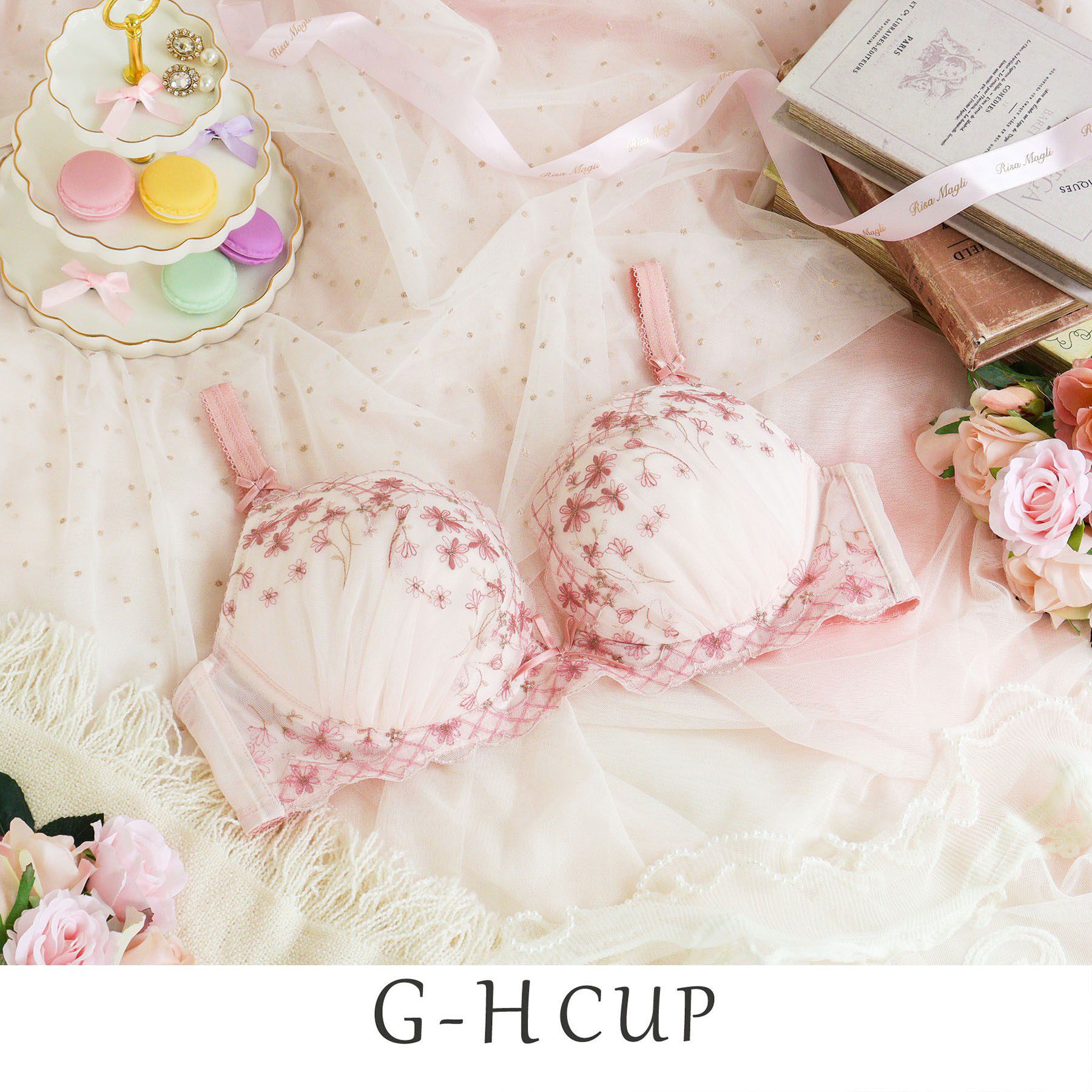 Risa Magli「コニー ブラジャー　（G-H）　＜サイドすっきりタイプ＞」|インナー|ピンク(071)