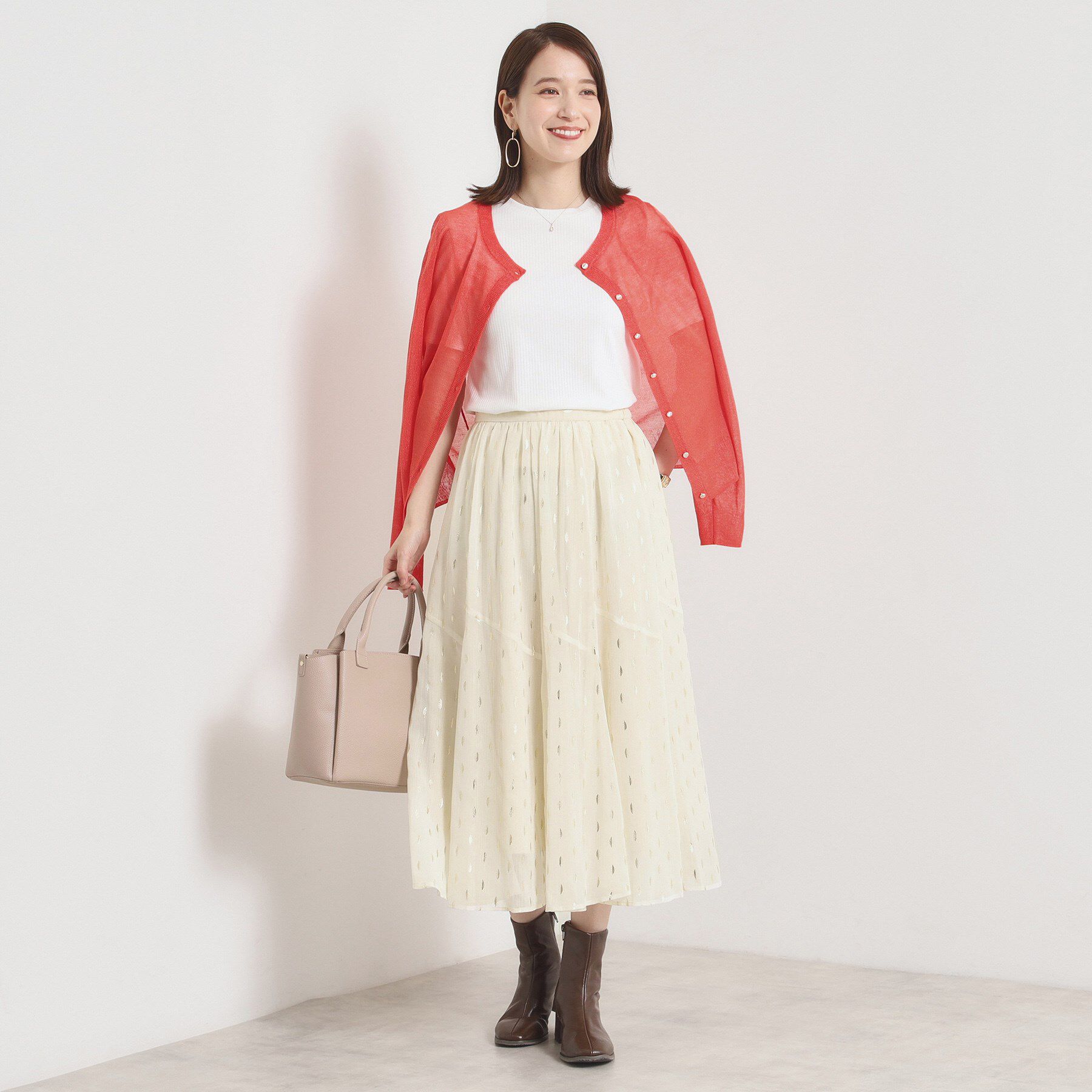 ITS&rsquo;DEMO「【手洗い可／ウエストゴム】箔プリントフレアスカート」|スカート|