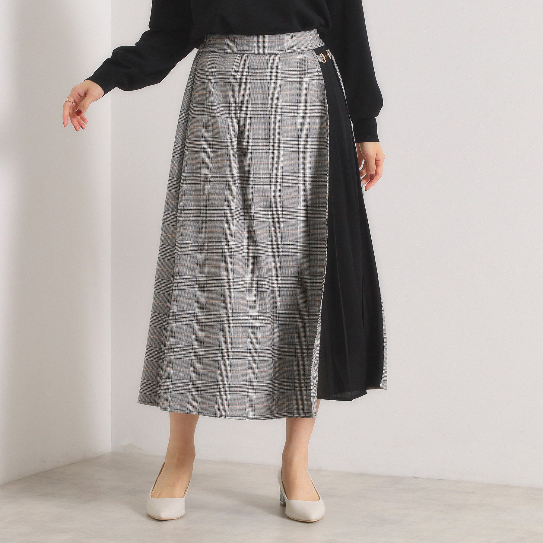 ITS&rsquo;DEMO「【手洗い可】チェック切替ガウチョパンツ」|その他|